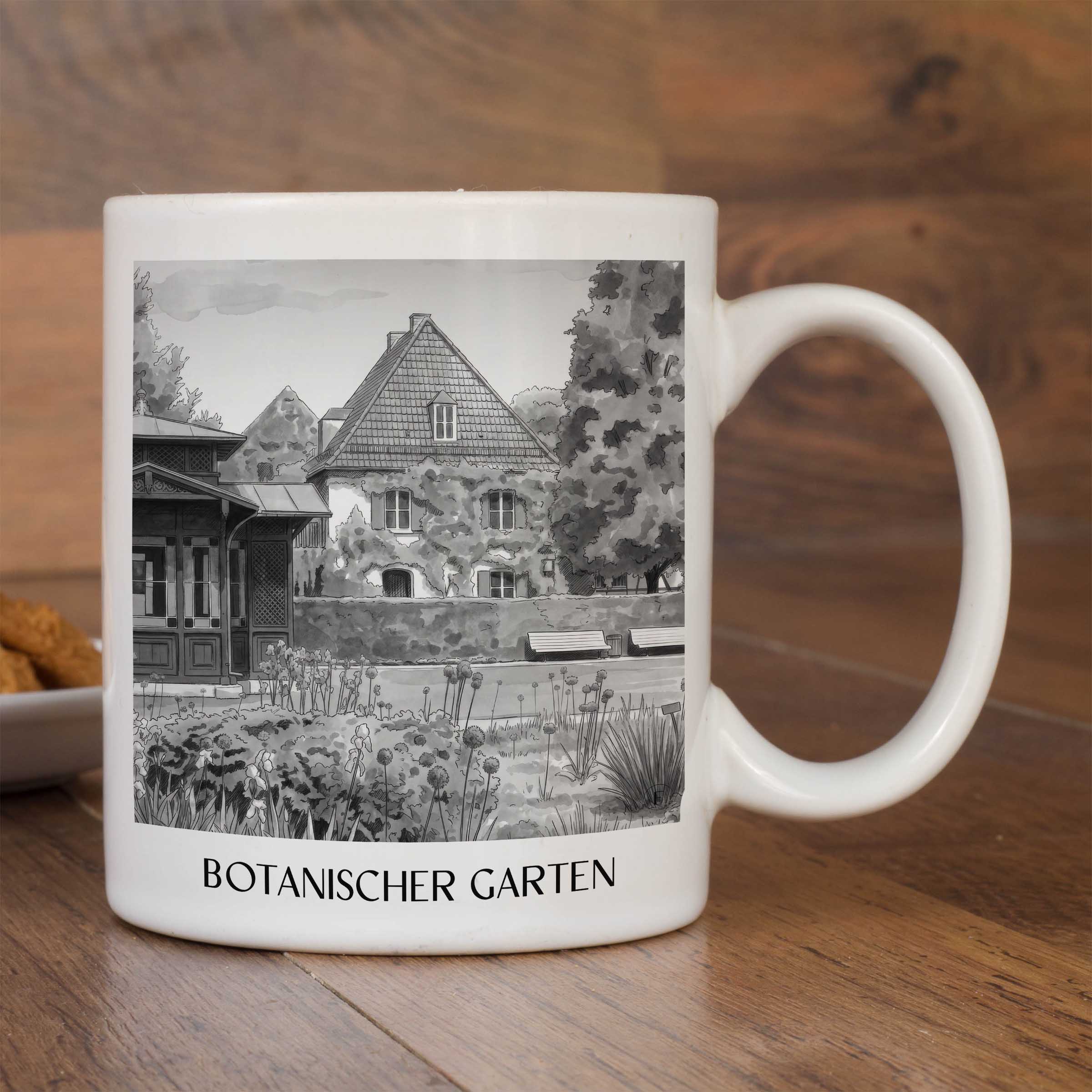 botanischer-garten-augsburg-deutschland-kaffeebecher-aquarell-schwarz-weiss