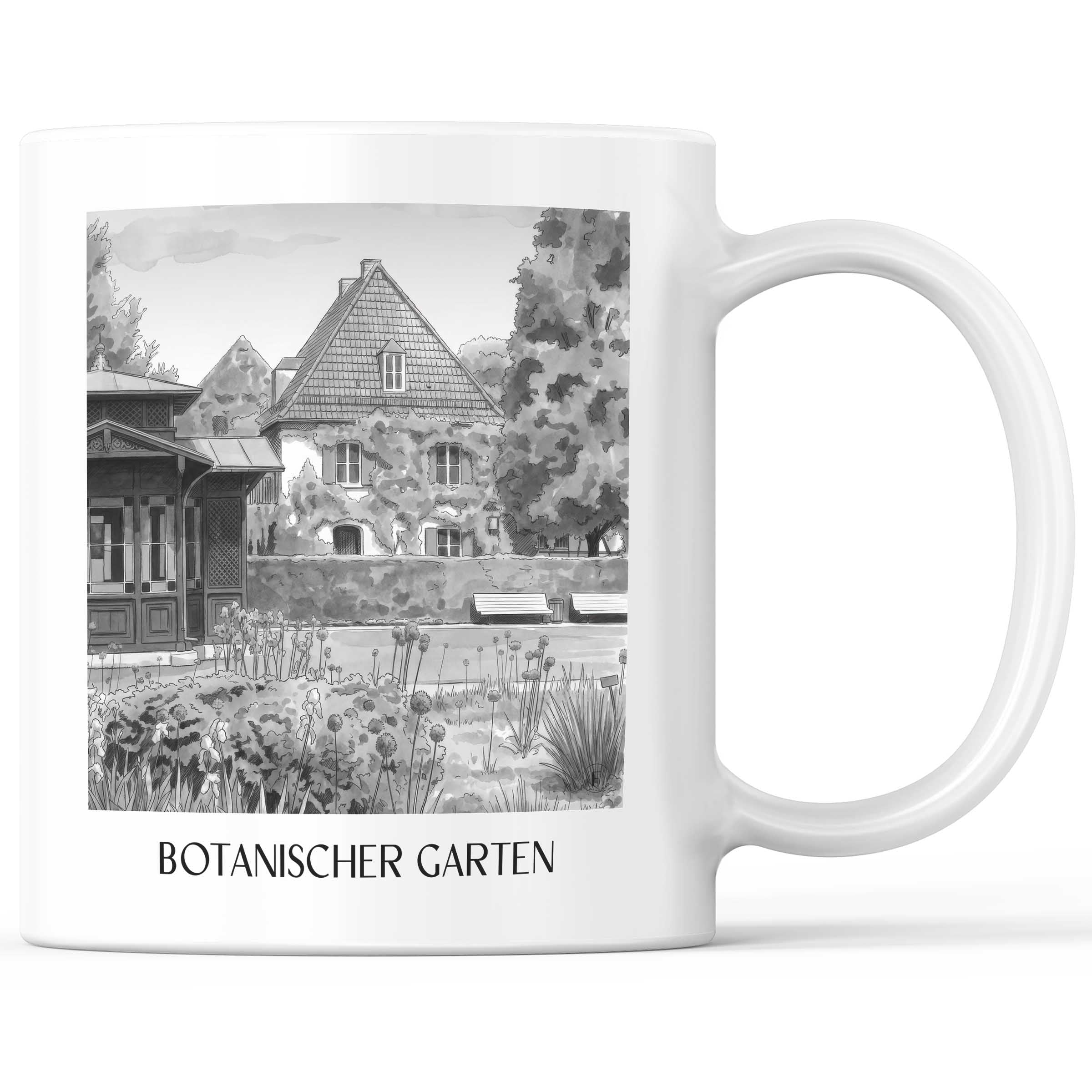 botanischer-garten-augsburg-deutschland-kaffeebecher-aquarell-schwarz-weiss