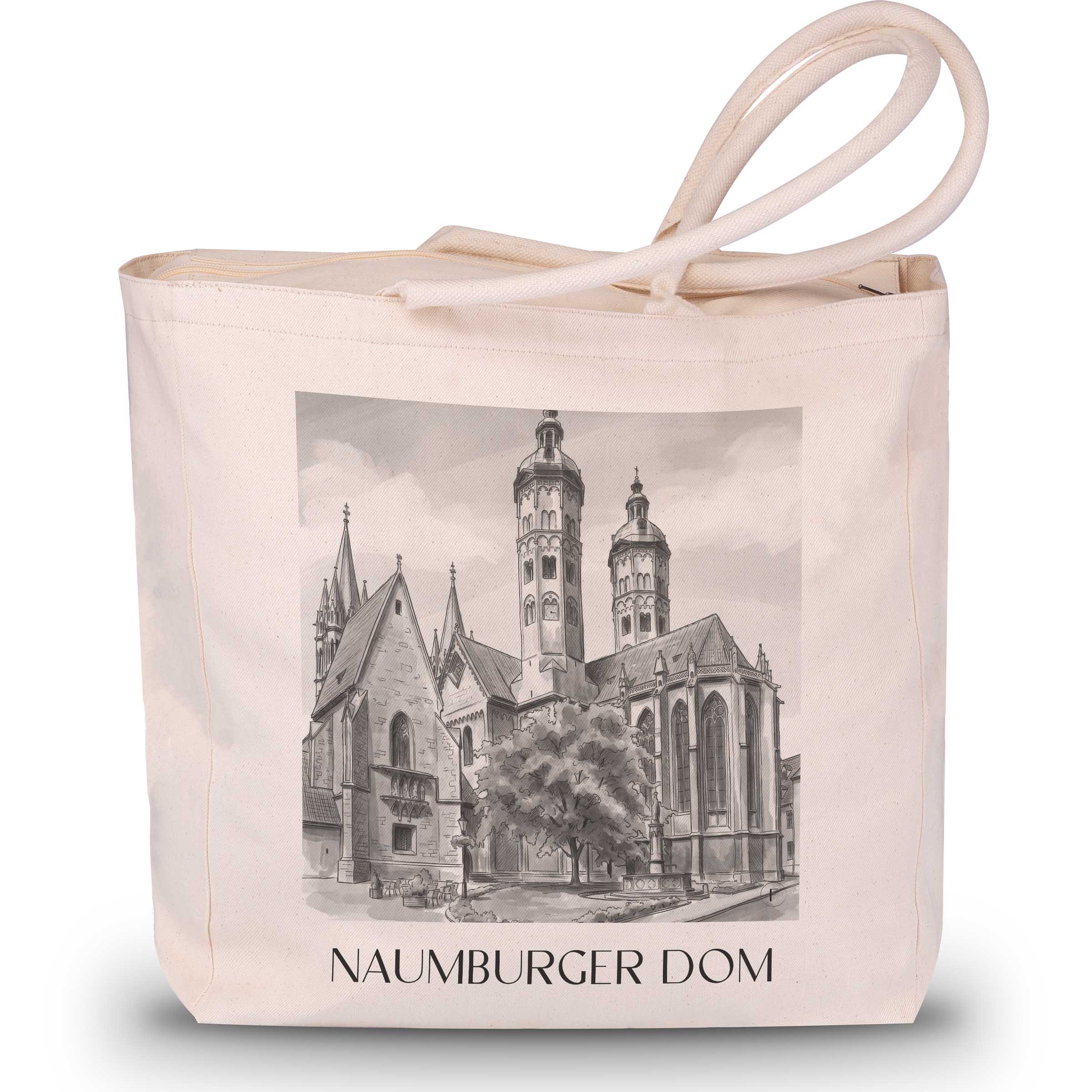 naumburger-dom--saale-deutschland-einkaufstasche-aquarell-schwarz-weiss