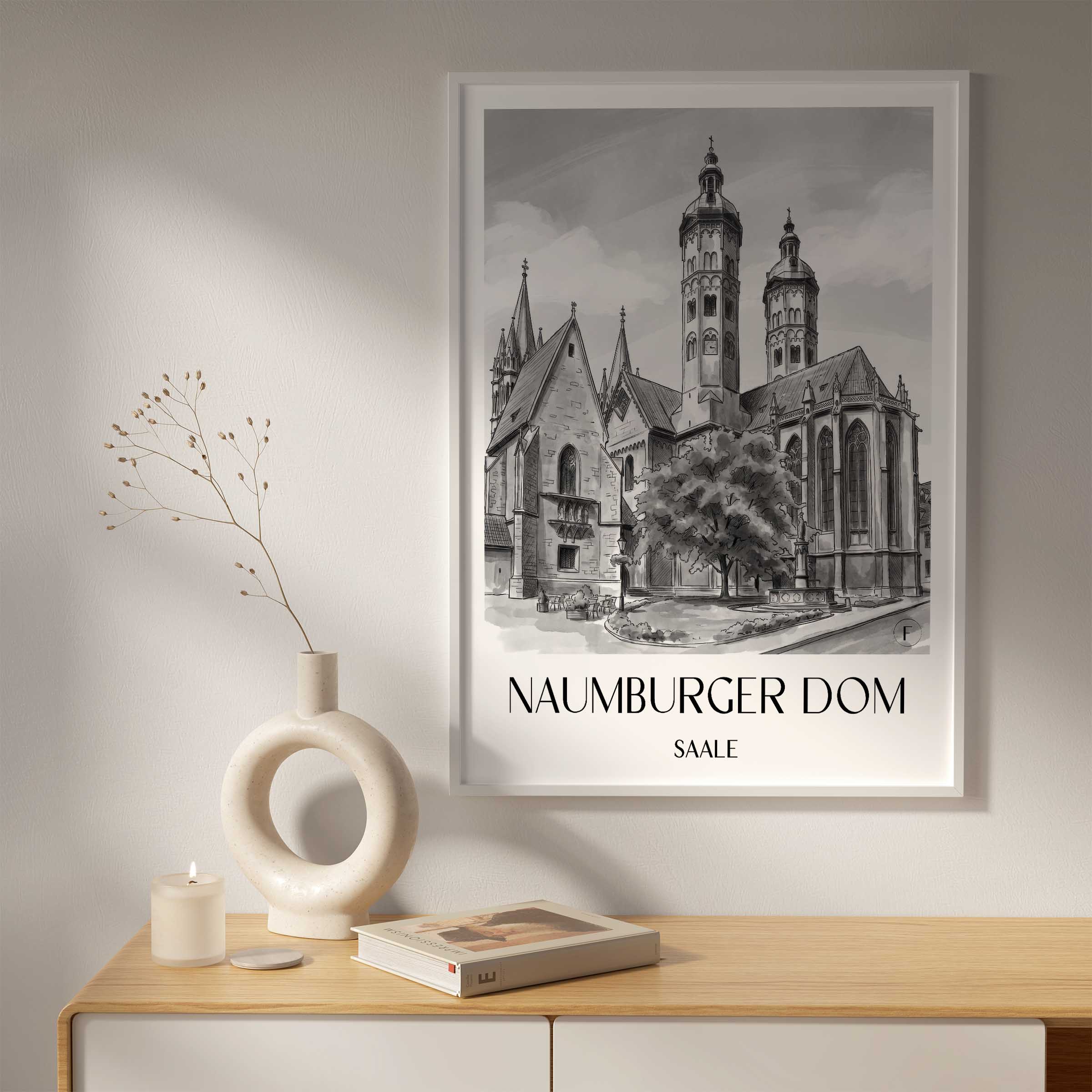 naumburger-dom--saale-deutschland-poster-aquarell-schwarz-weiss