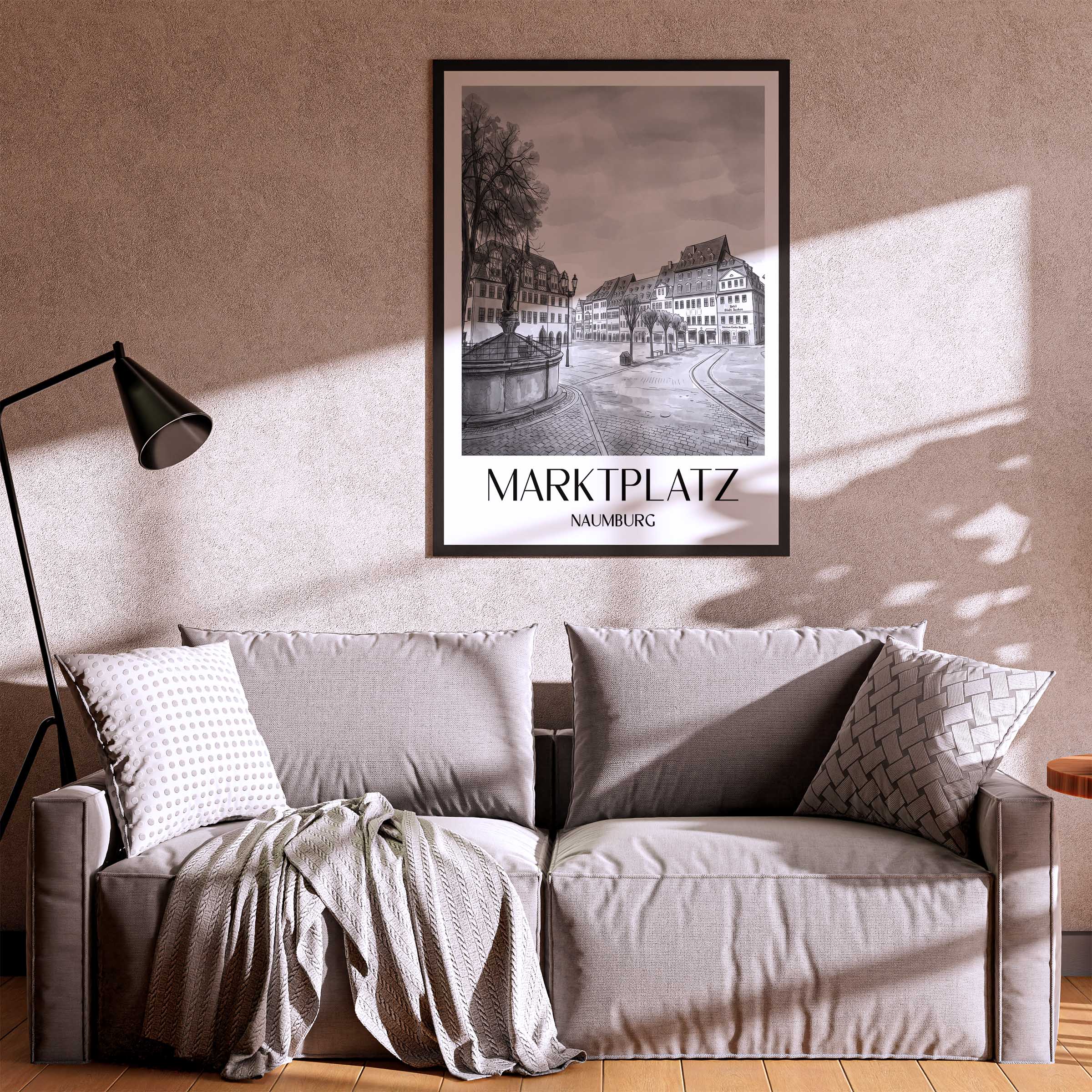 marktplatz-naumburg-deutschland-poster-aquarell-schwarz-weiss