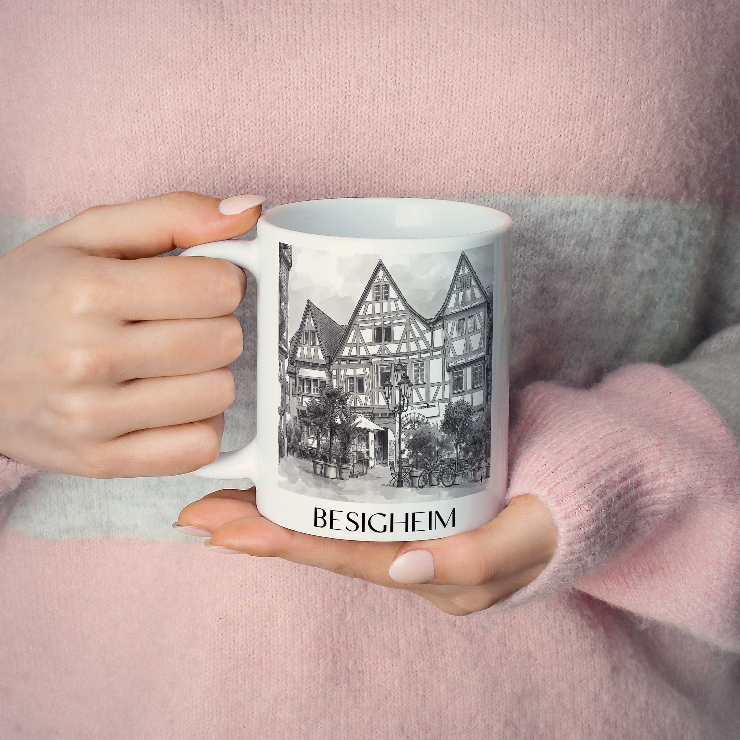 besigheim-neckartal-deutschland-kaffeebecher-aquarell-schwarz-weiss