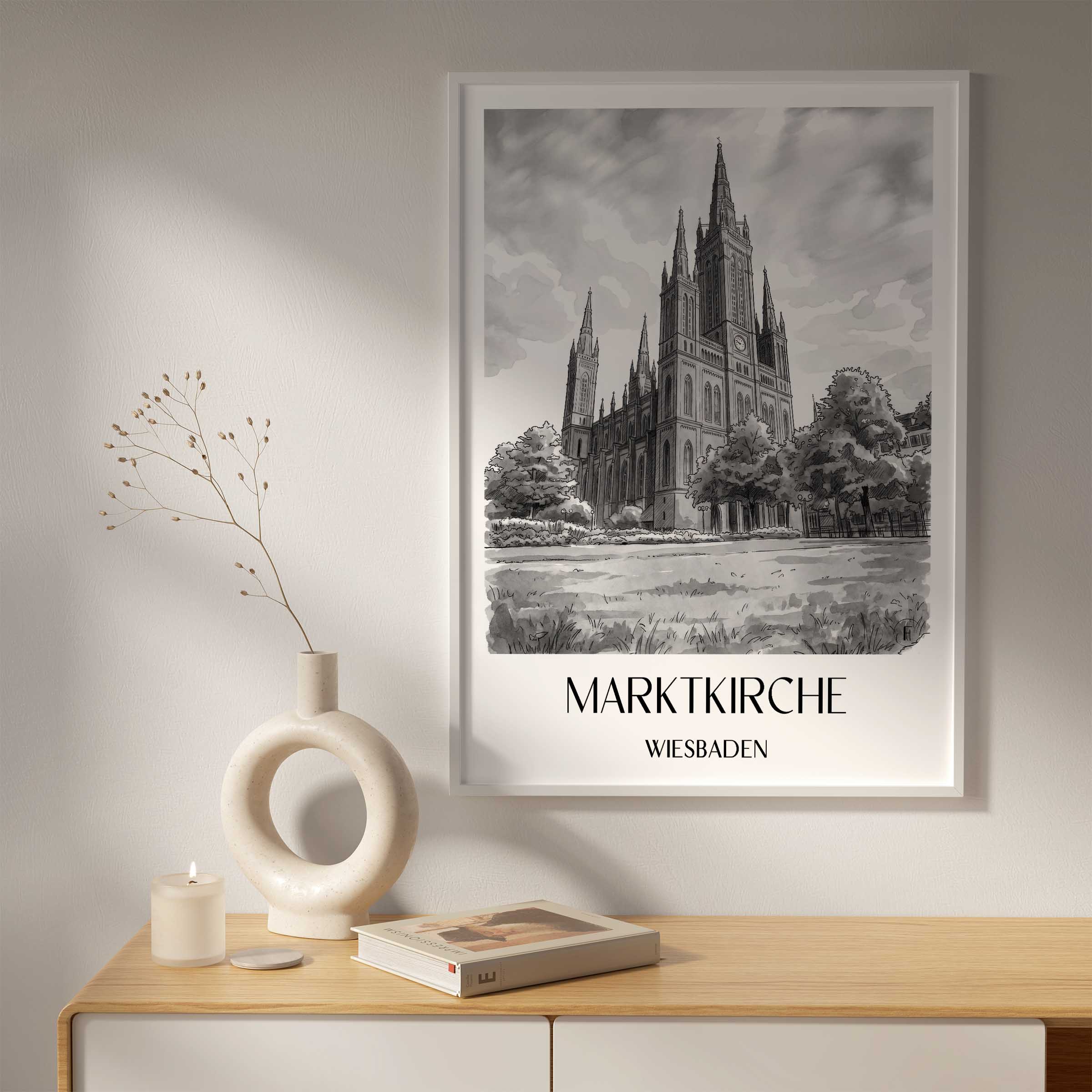 marktkirche-wiesbaden-deutschland-poster-aquarell-schwarz-weiss