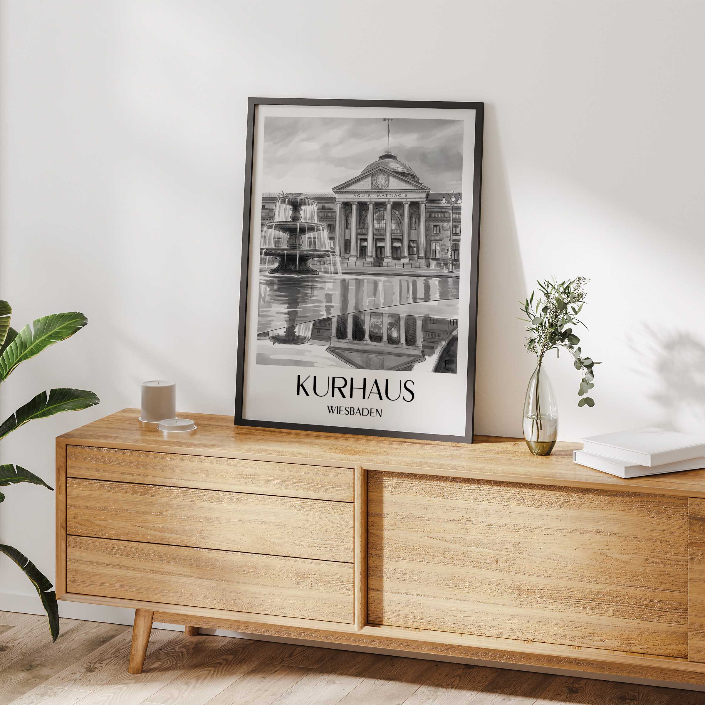 kurhaus-wiesbaden-deutschland-poster-aquarell-schwarz-weiss