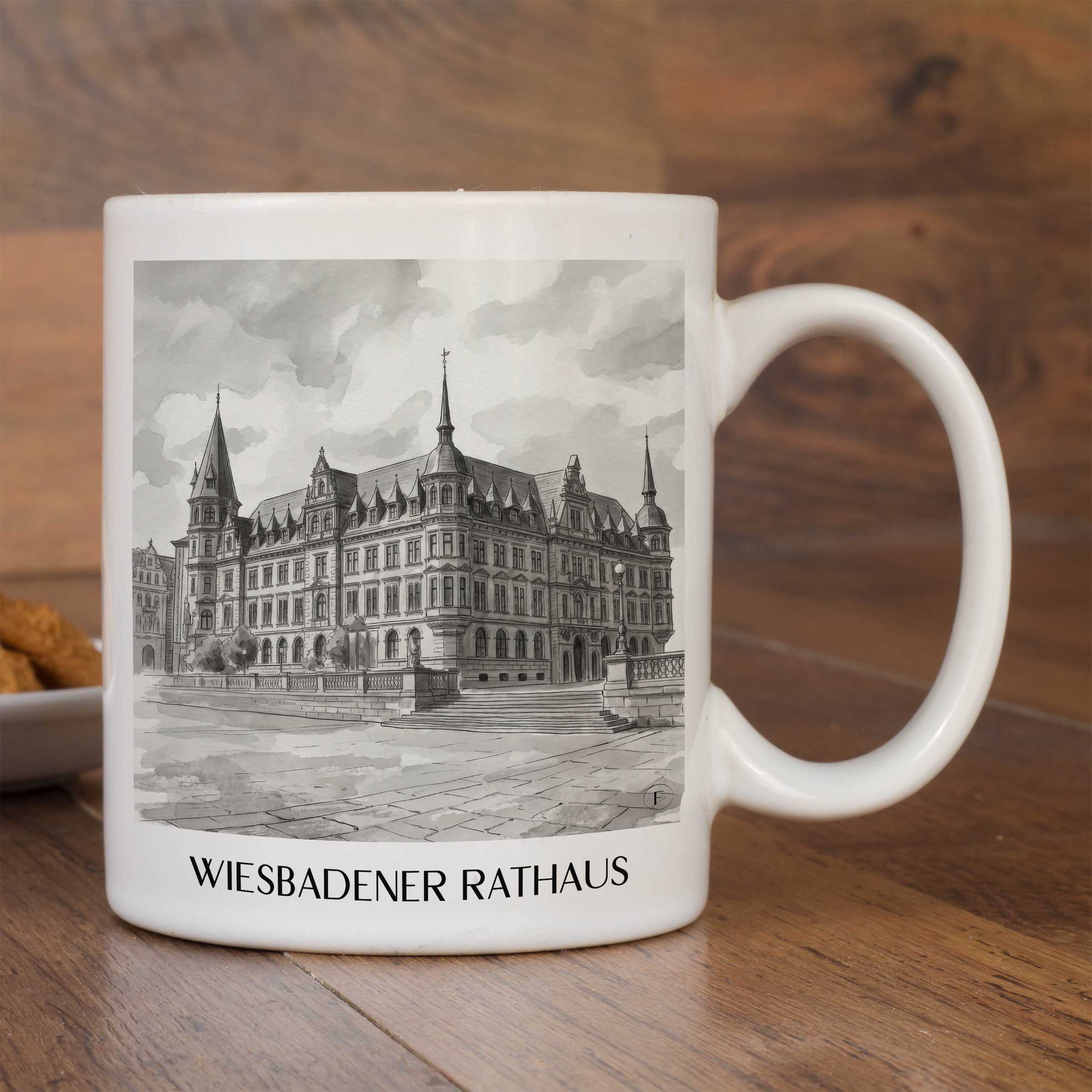 rathaus-wiesbaden-deutschland-kaffeebecher-aquarell-schwarz-weiss