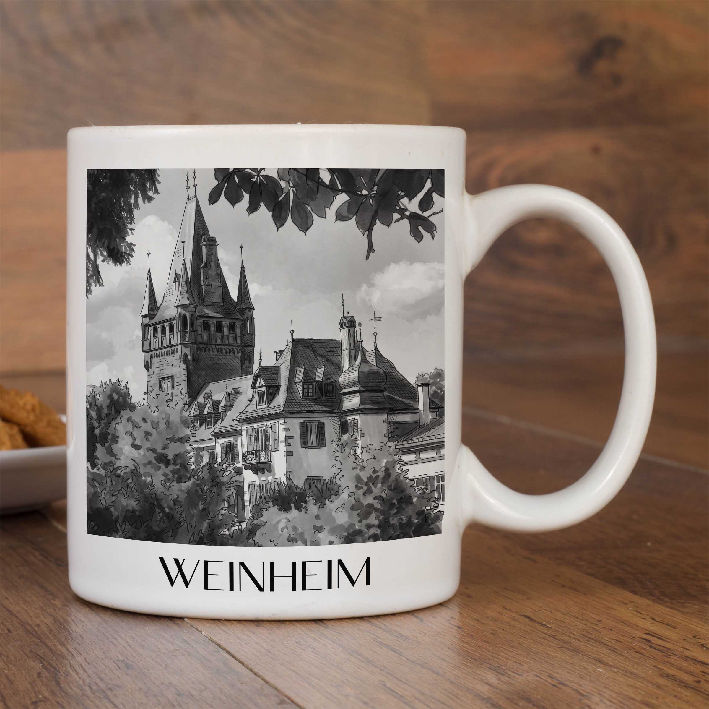 weinheim-odenwald-deutschland-kaffeebecher-aquarell-schwarz-weiss