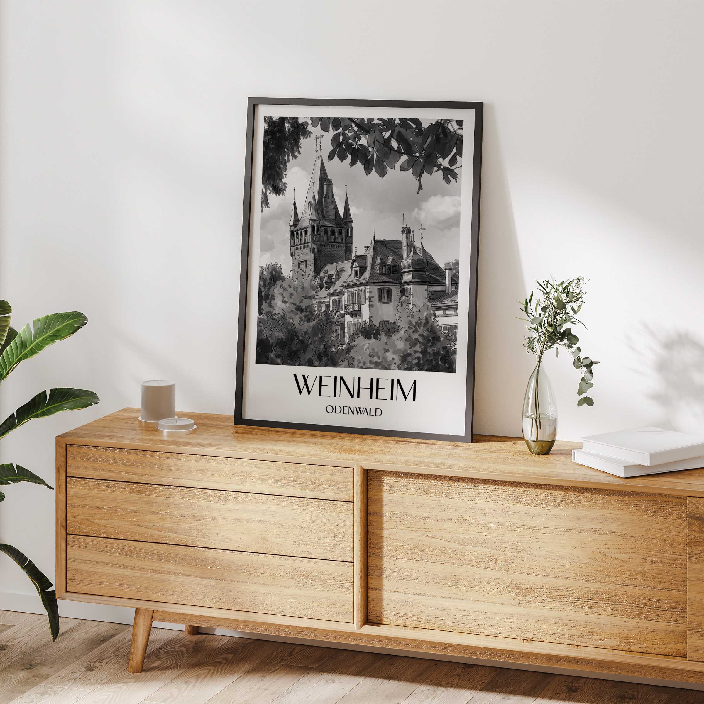 weinheim-odenwald-deutschland-poster-aquarell-schwarz-weiss