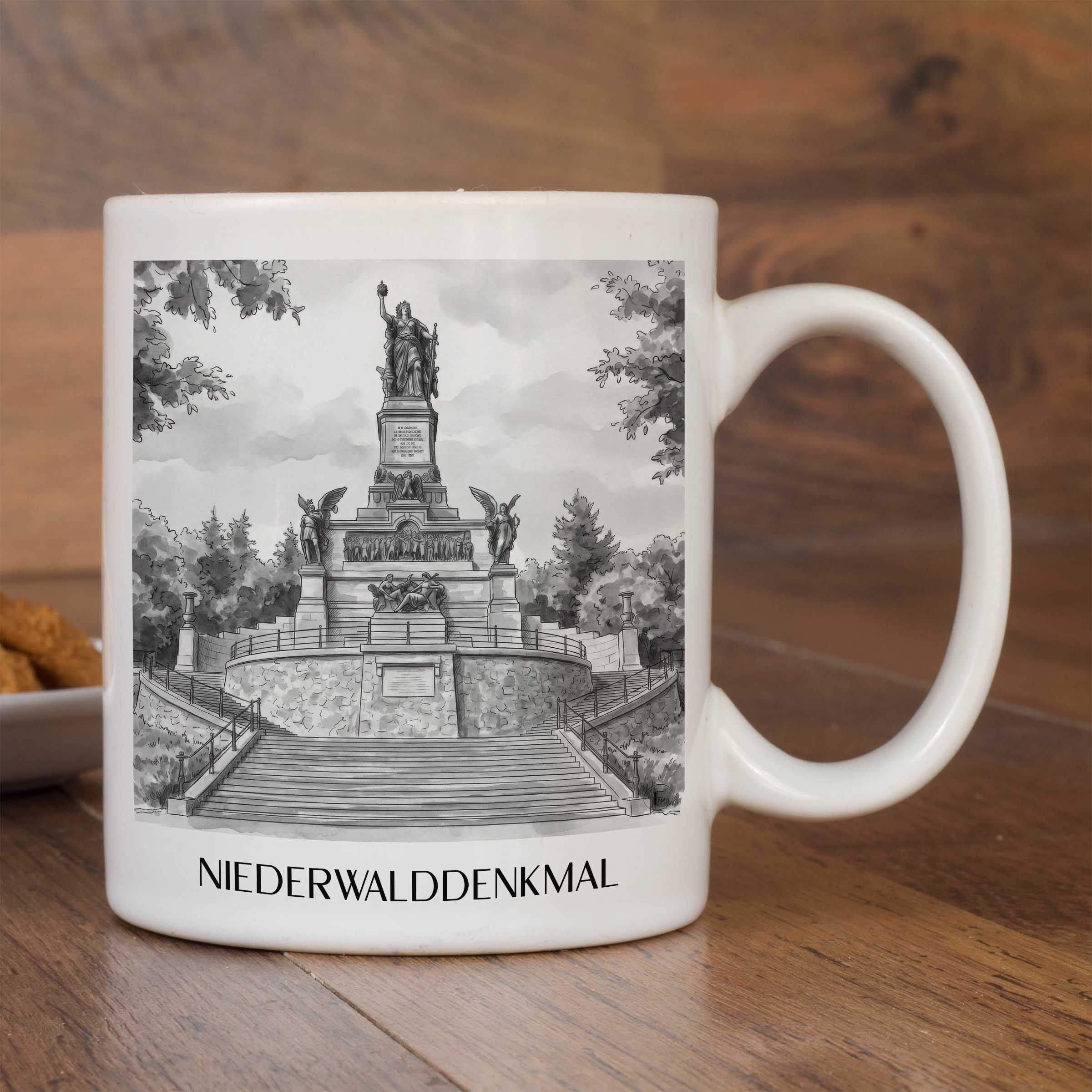 niederwalddenkmal-rheingau-deutschland-kaffeebecher-aquarell-schwarz-weiss