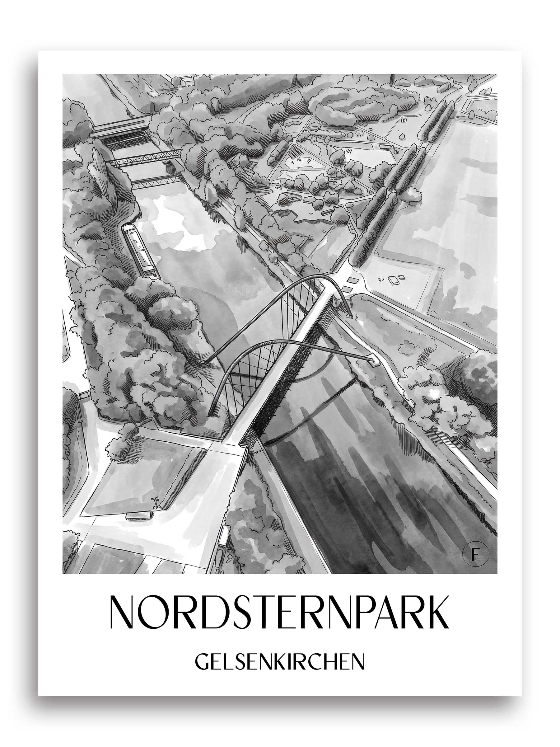 nordsternpark-gelsenkirchen-deutschland-poster-aquarell-schwarz-weiss