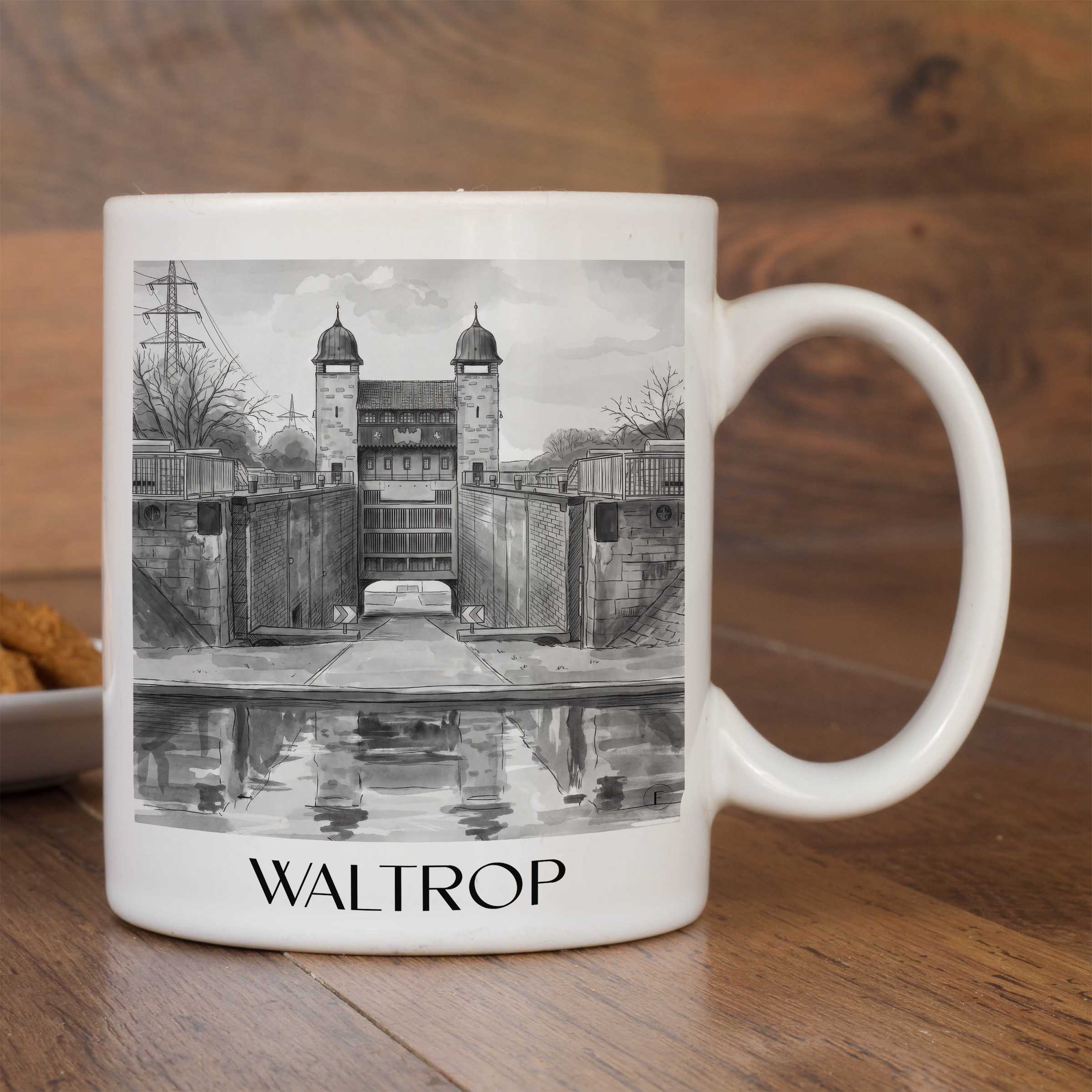 waltrop-ruhrgebiet-deutschland-kaffeebecher-aquarell-schwarz-weiss