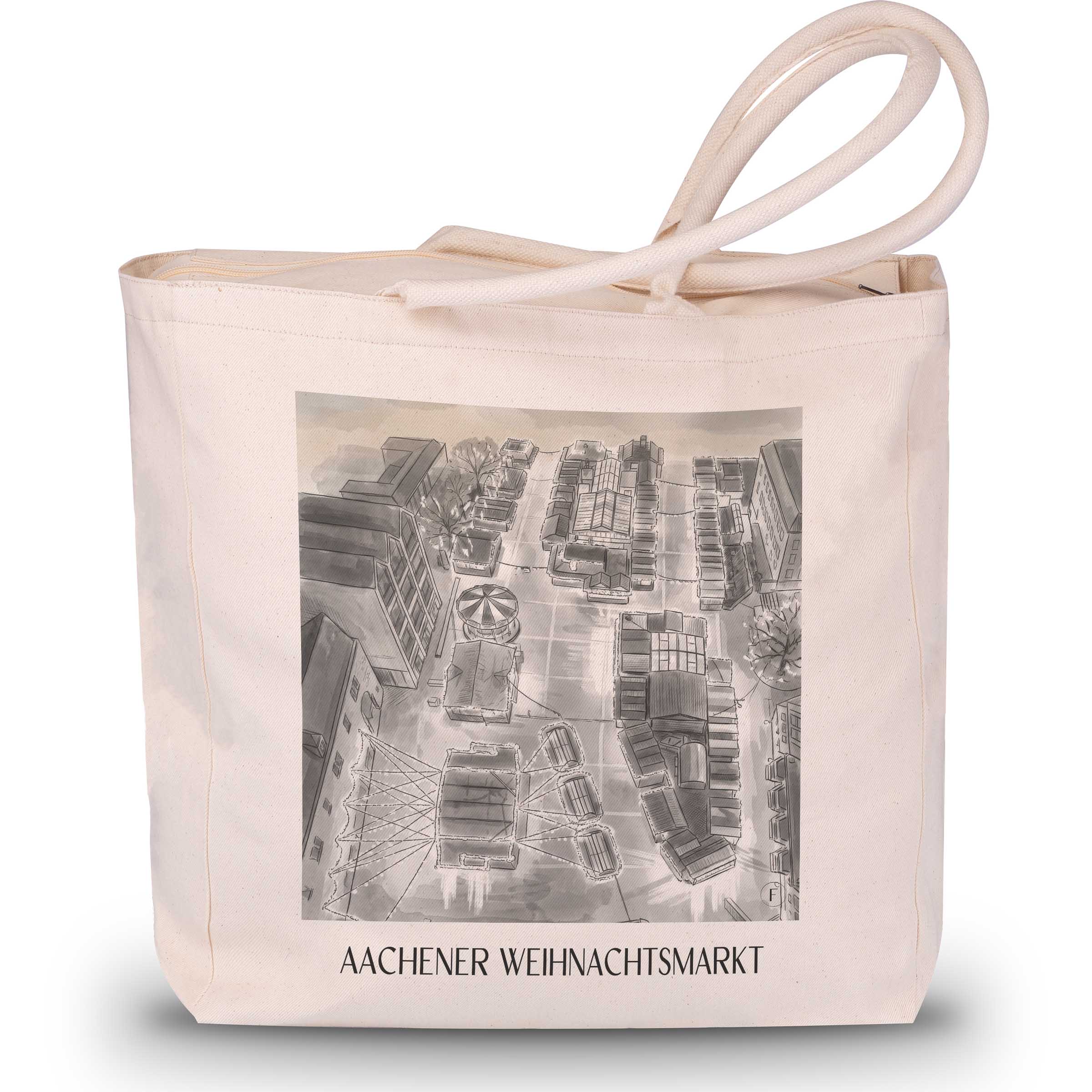weihnachtsmarkt-aachen-deutschland-einkaufstasche-aquarell-schwarz-weiss