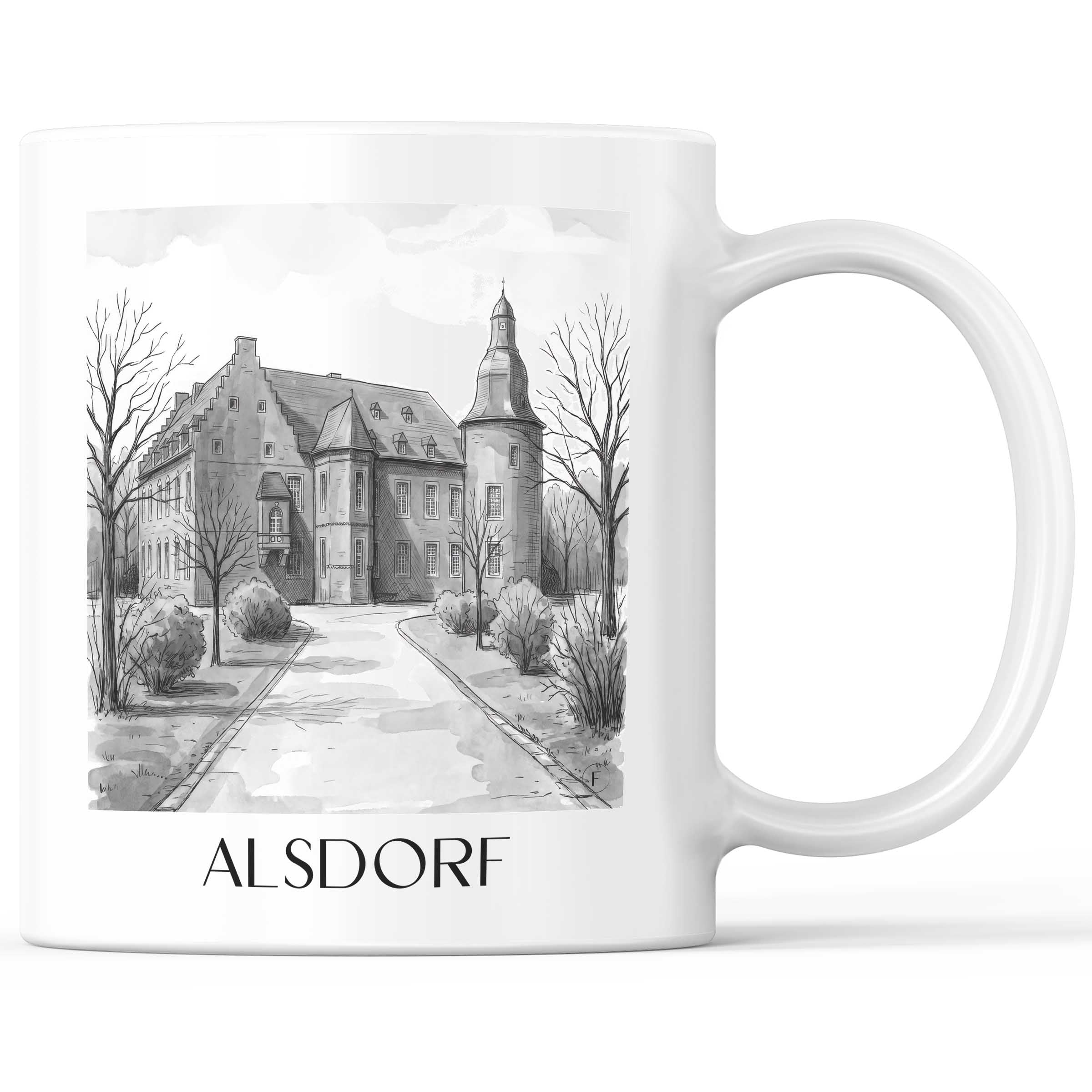 alsdorf-rheinland-deutschland-kaffeebecher-aquarell-schwarz-weiss