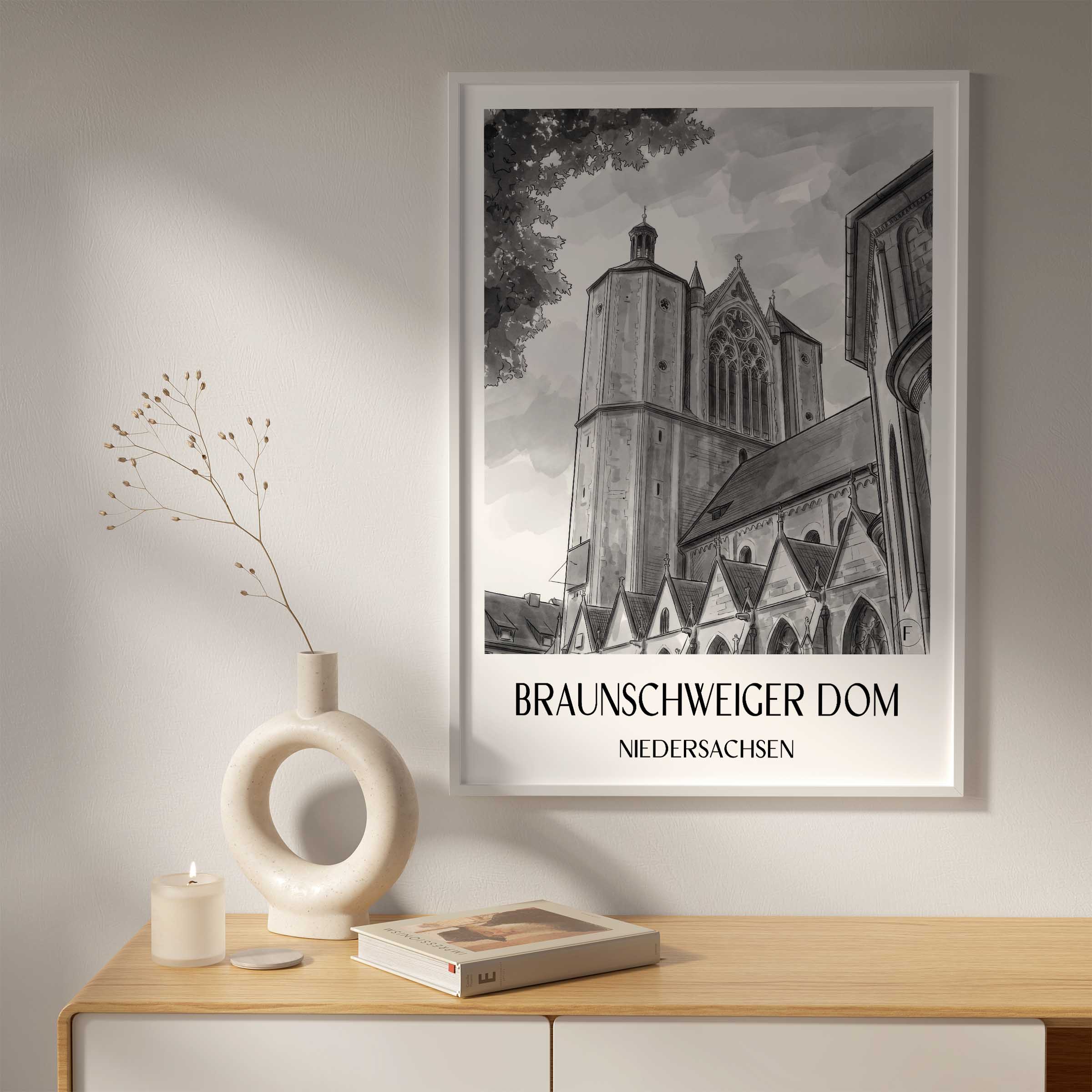 braunschweiger-dom-niedersachsen-deutschland-poster-aquarell-schwarz-weiss