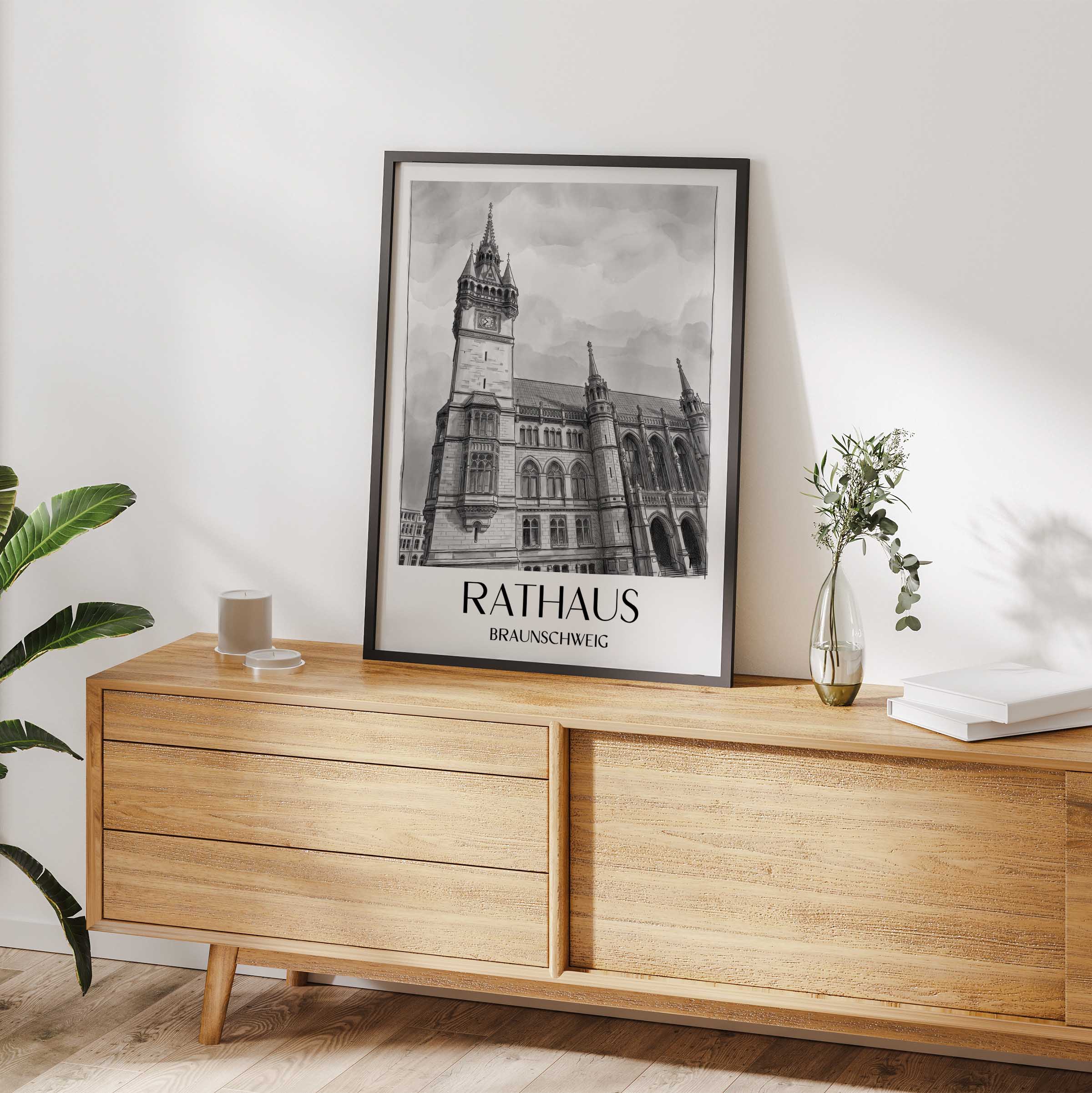 rathaus-braunschweig-deutschland-poster-aquarell-schwarz-weiss