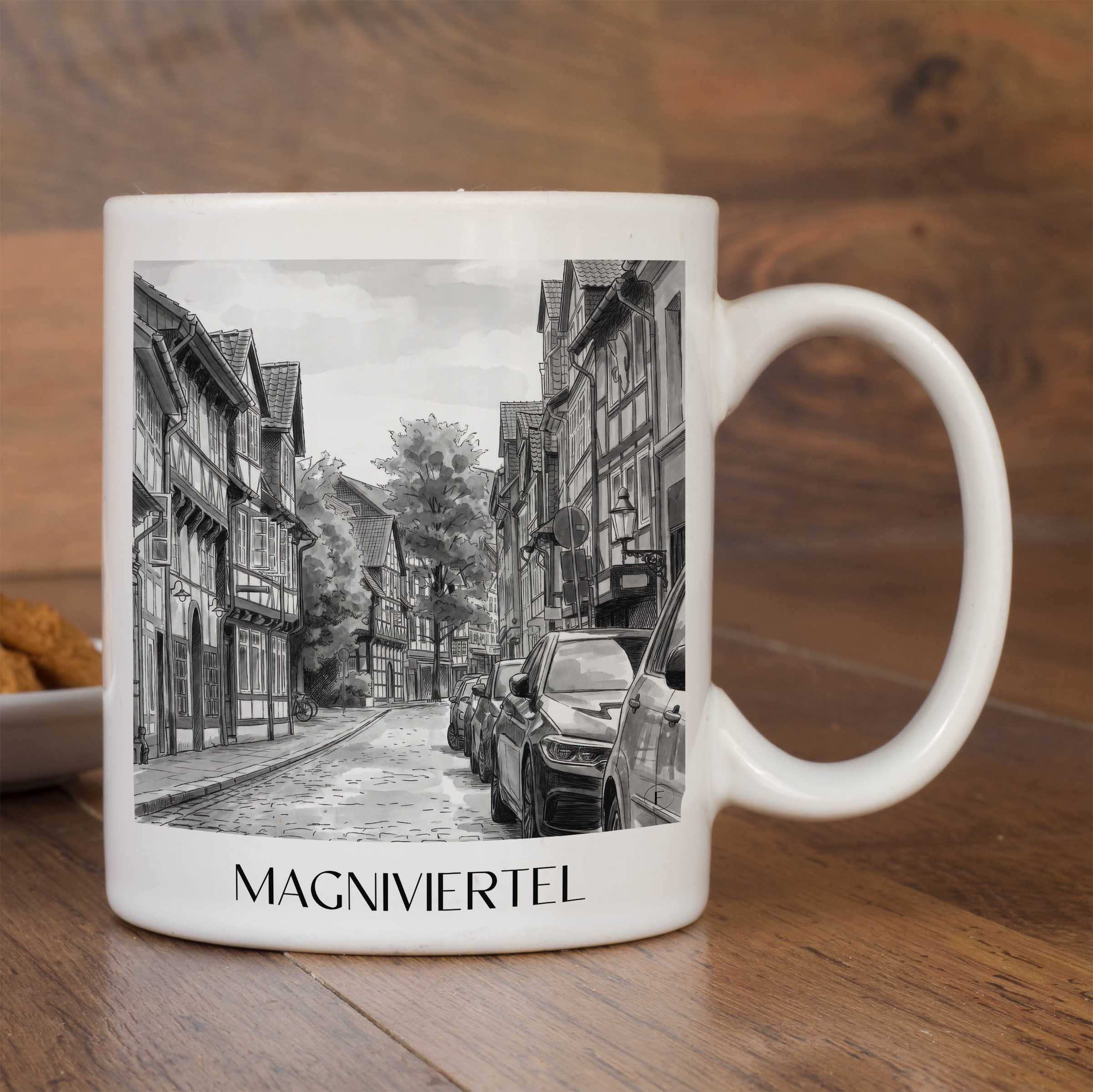 magniviertel-braunschweig-deutschland-kaffeebecher-aquarell-schwarz-weiss