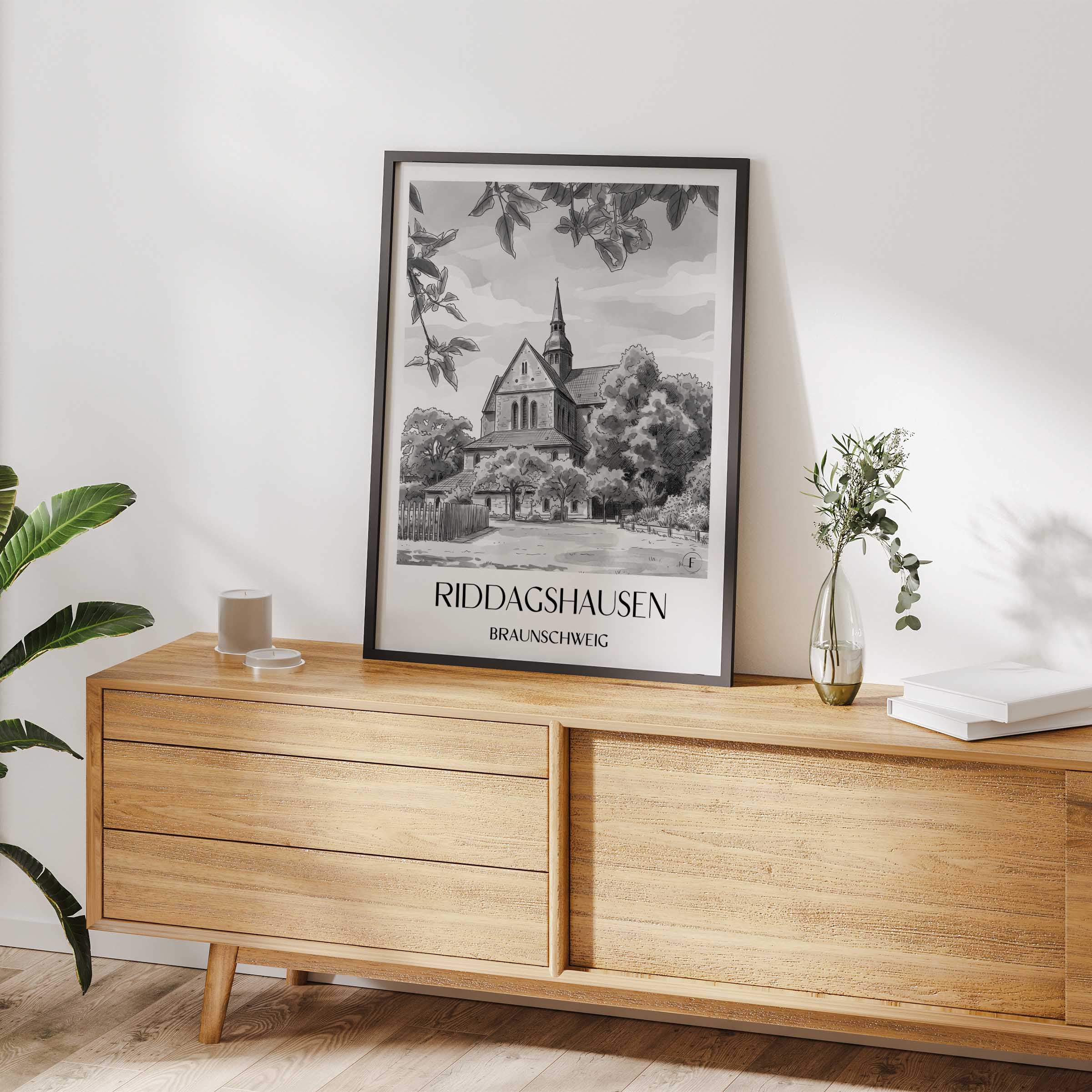 riddagshausen-braunschweig-deutschland-poster-aquarell-schwarz-weiss