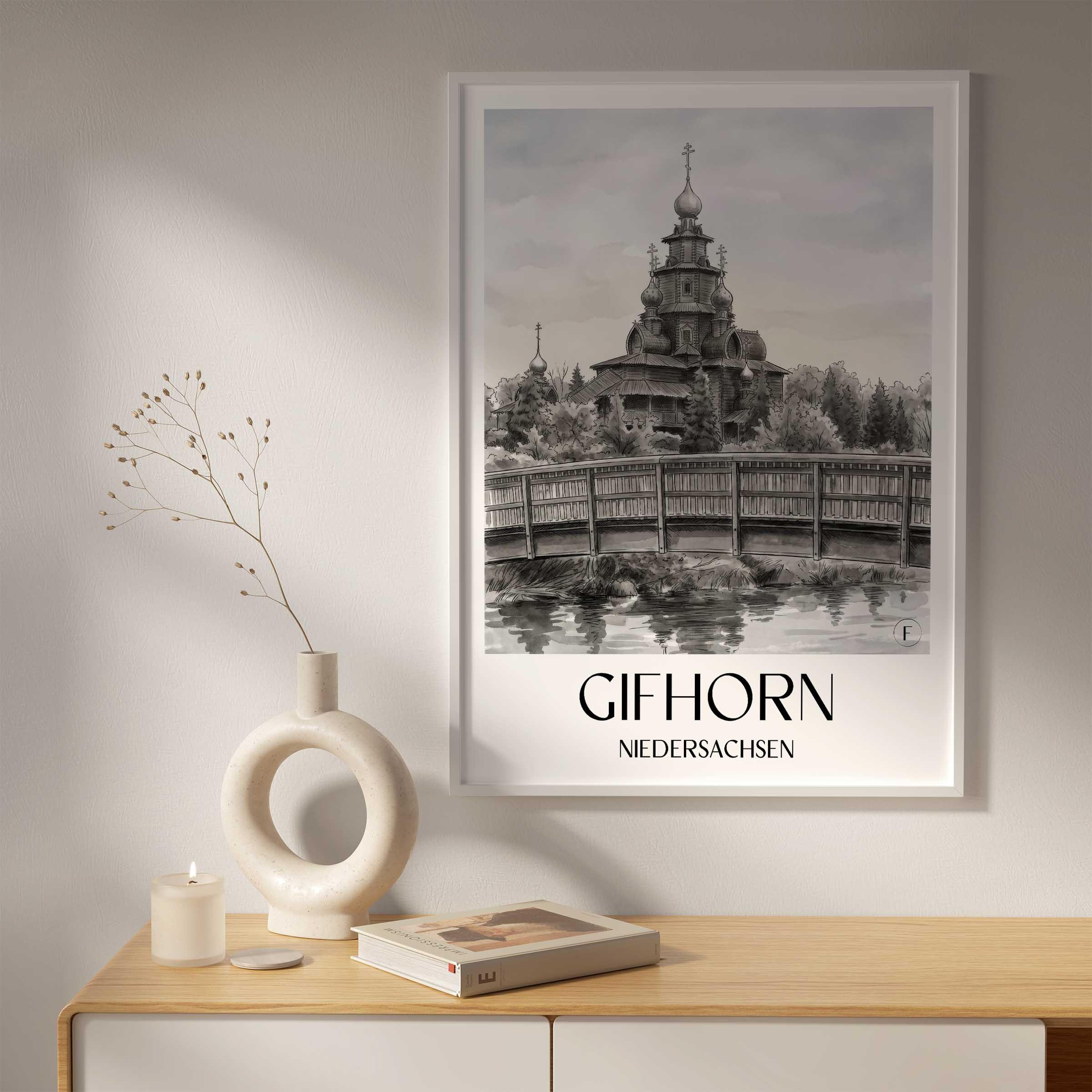 gifhorn-niedersachsen-deutschland-poster-aquarell-schwarz-weiss