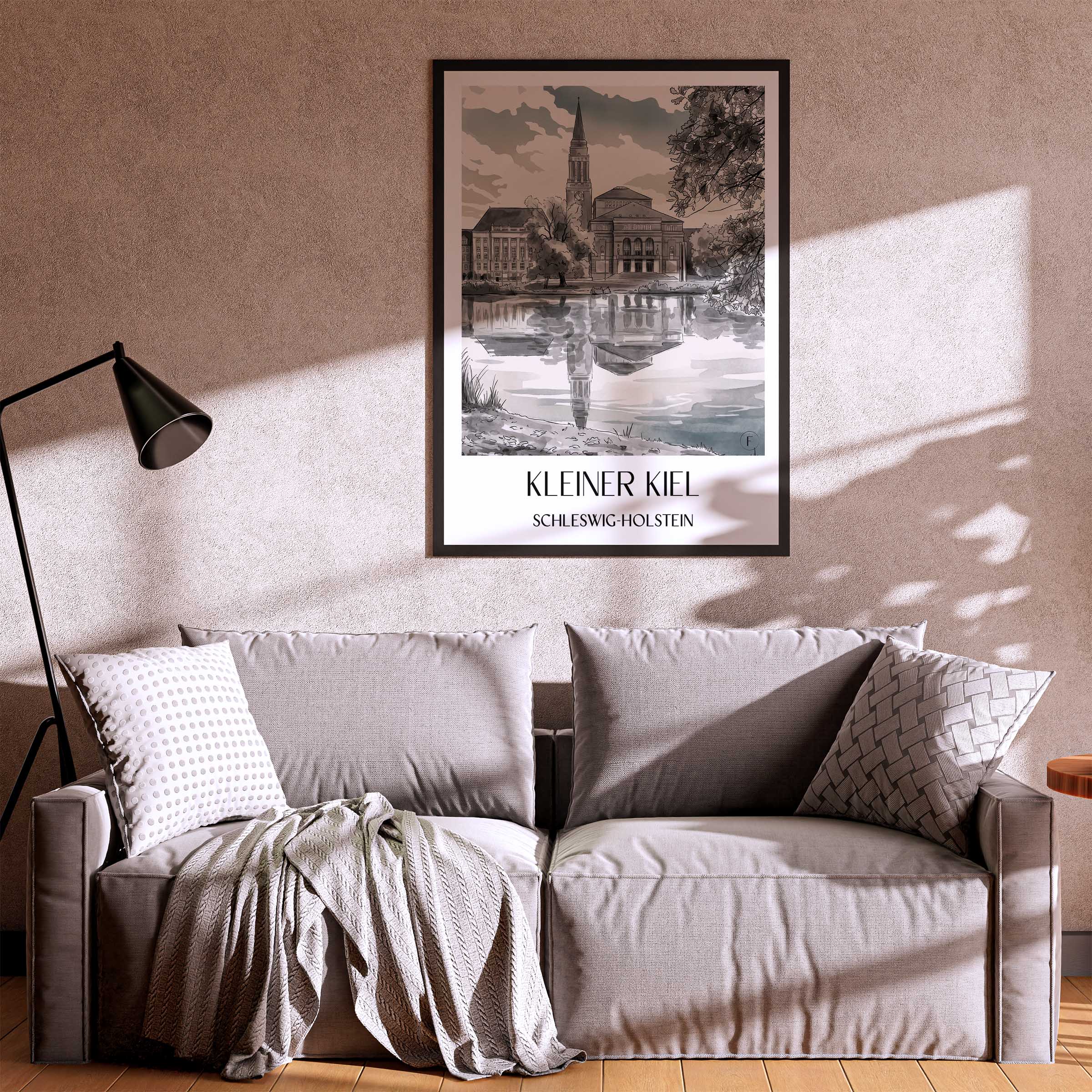 kleiner-kiel-schleswig-holstein-deutschland-poster-aquarell-schwarz-weiss