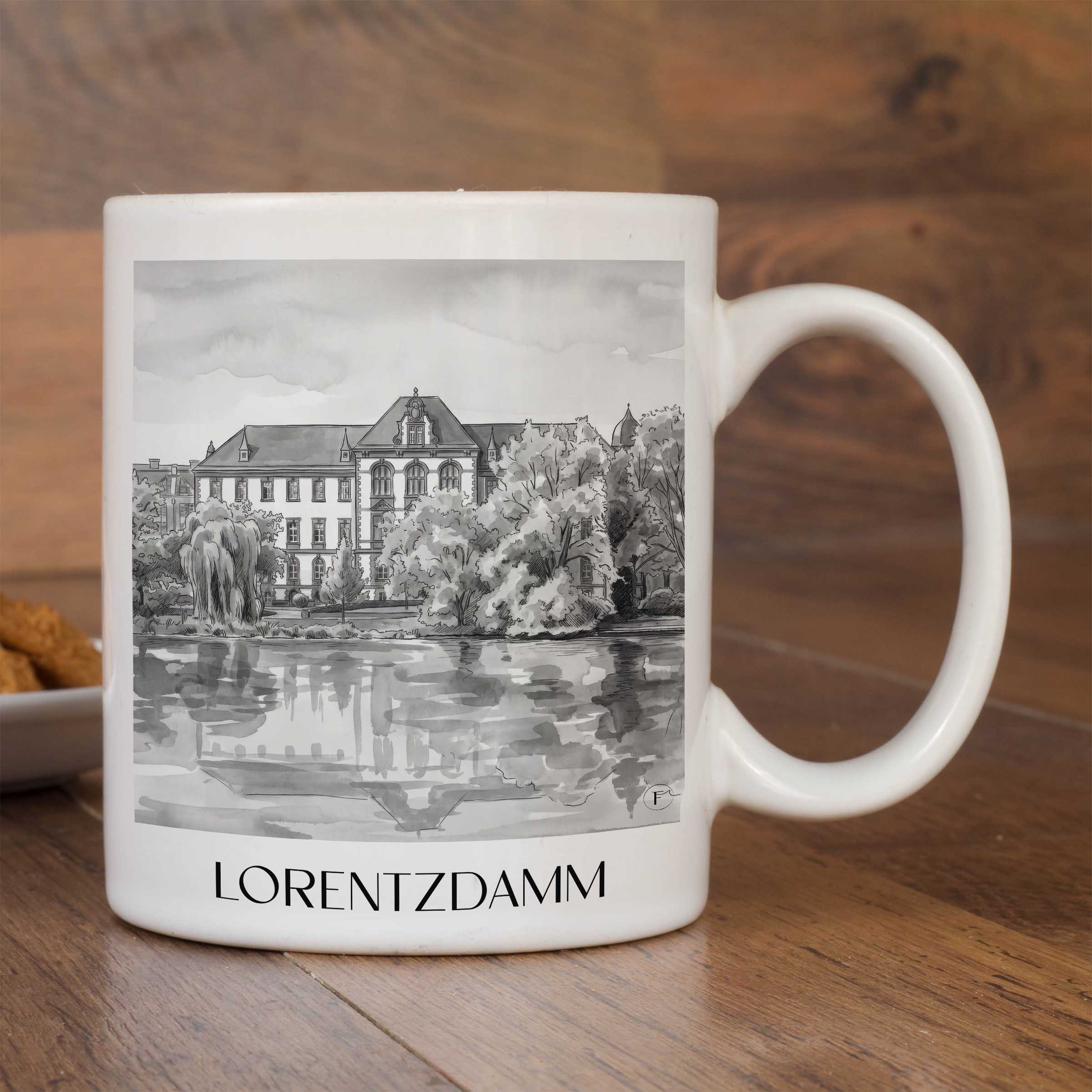 lorentzdamm-kiel-deutschland-kaffeebecher-aquarell-schwarz-weiss