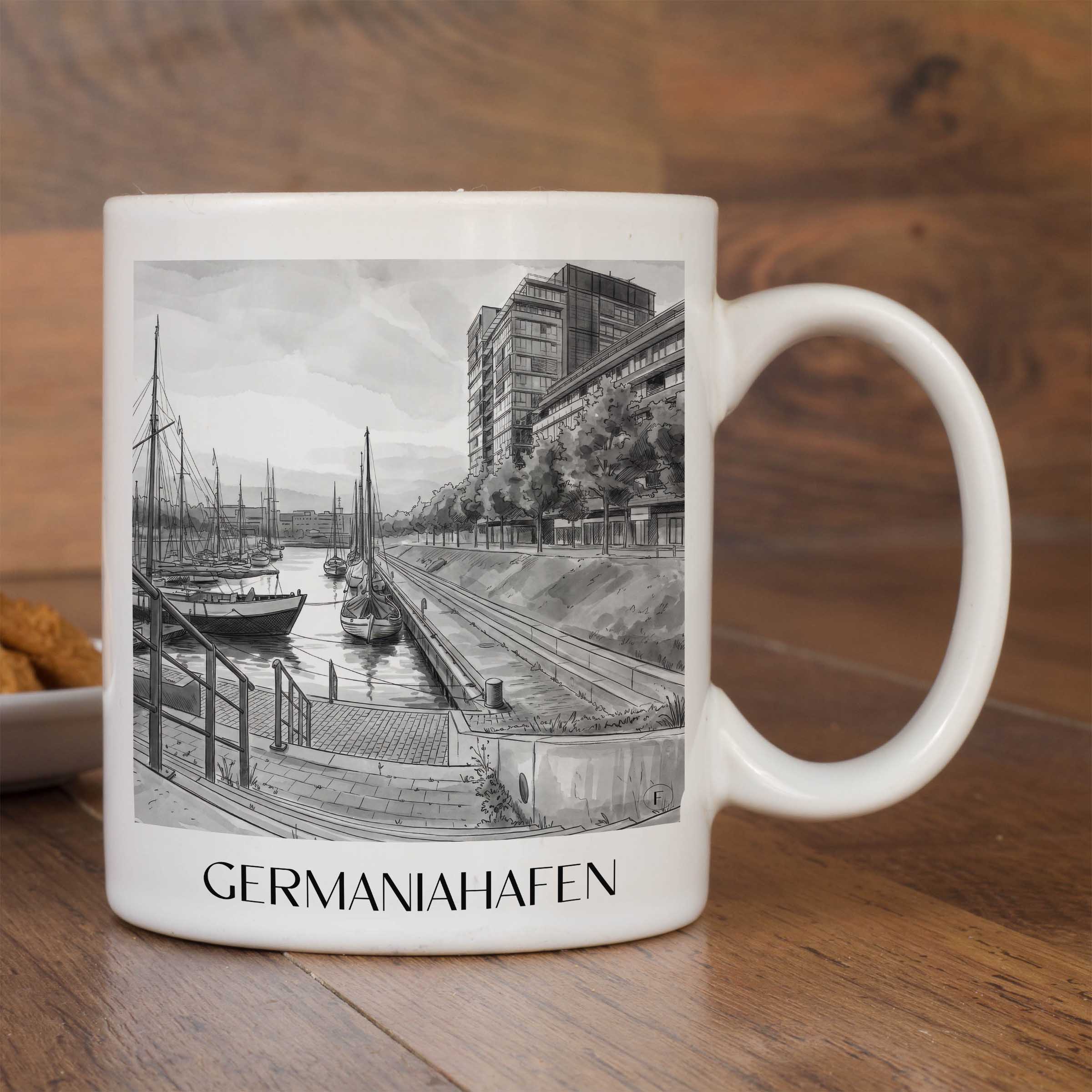 germaniahafen-kiel-deutschland-kaffeebecher-aquarell-schwarz-weiss