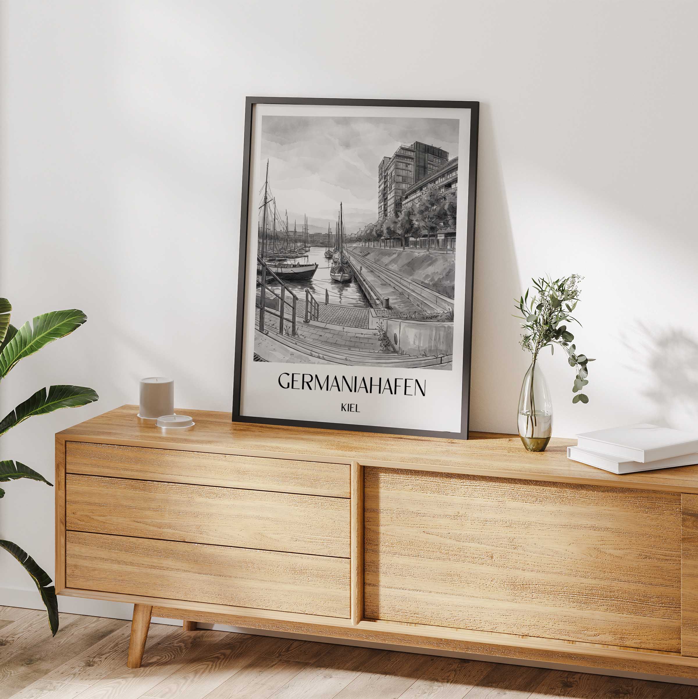 germaniahafen-kiel-deutschland-poster-aquarell-schwarz-weiss