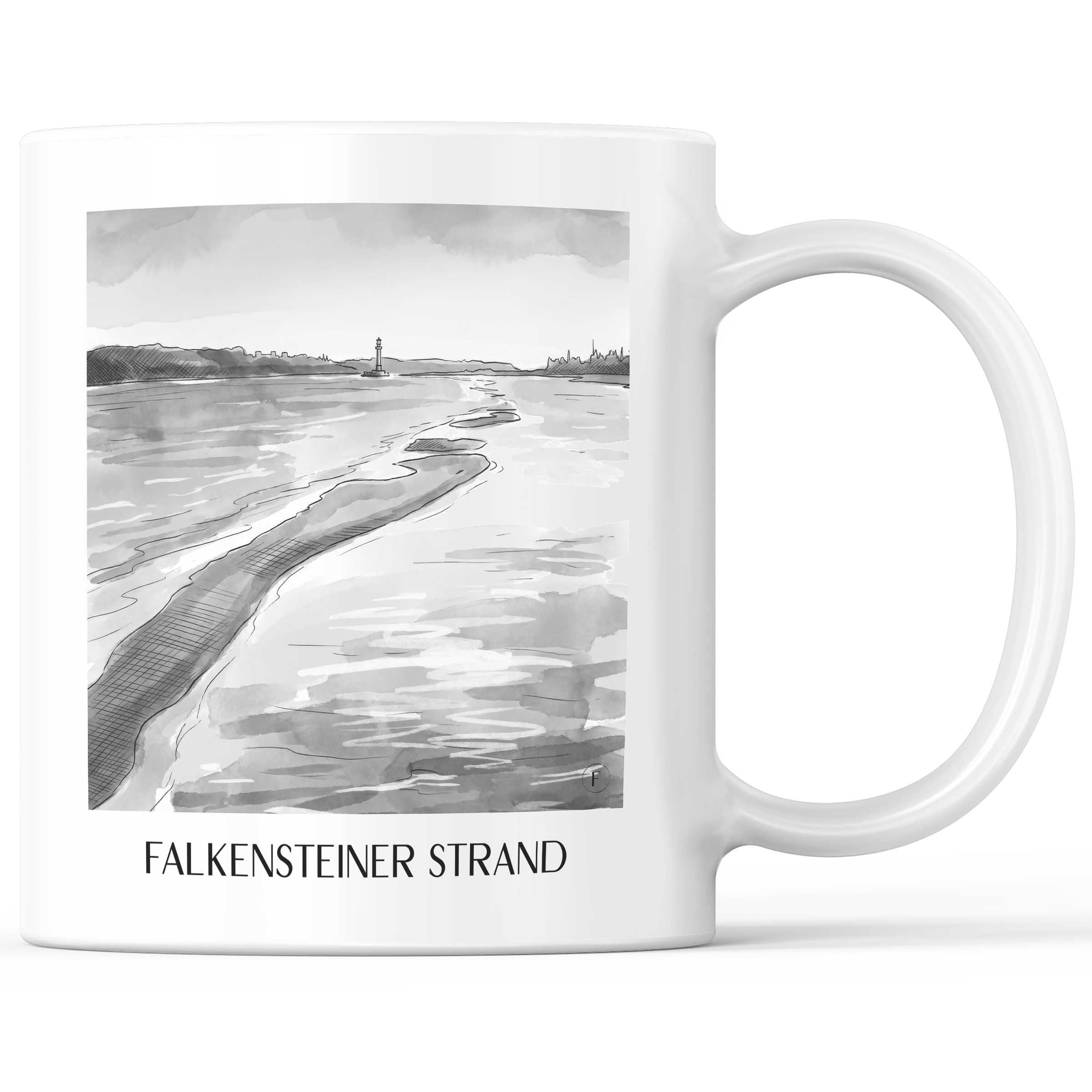 falkensteiner-strand-kiel-deutschland-kaffeebecher-aquarell-schwarz-weiss