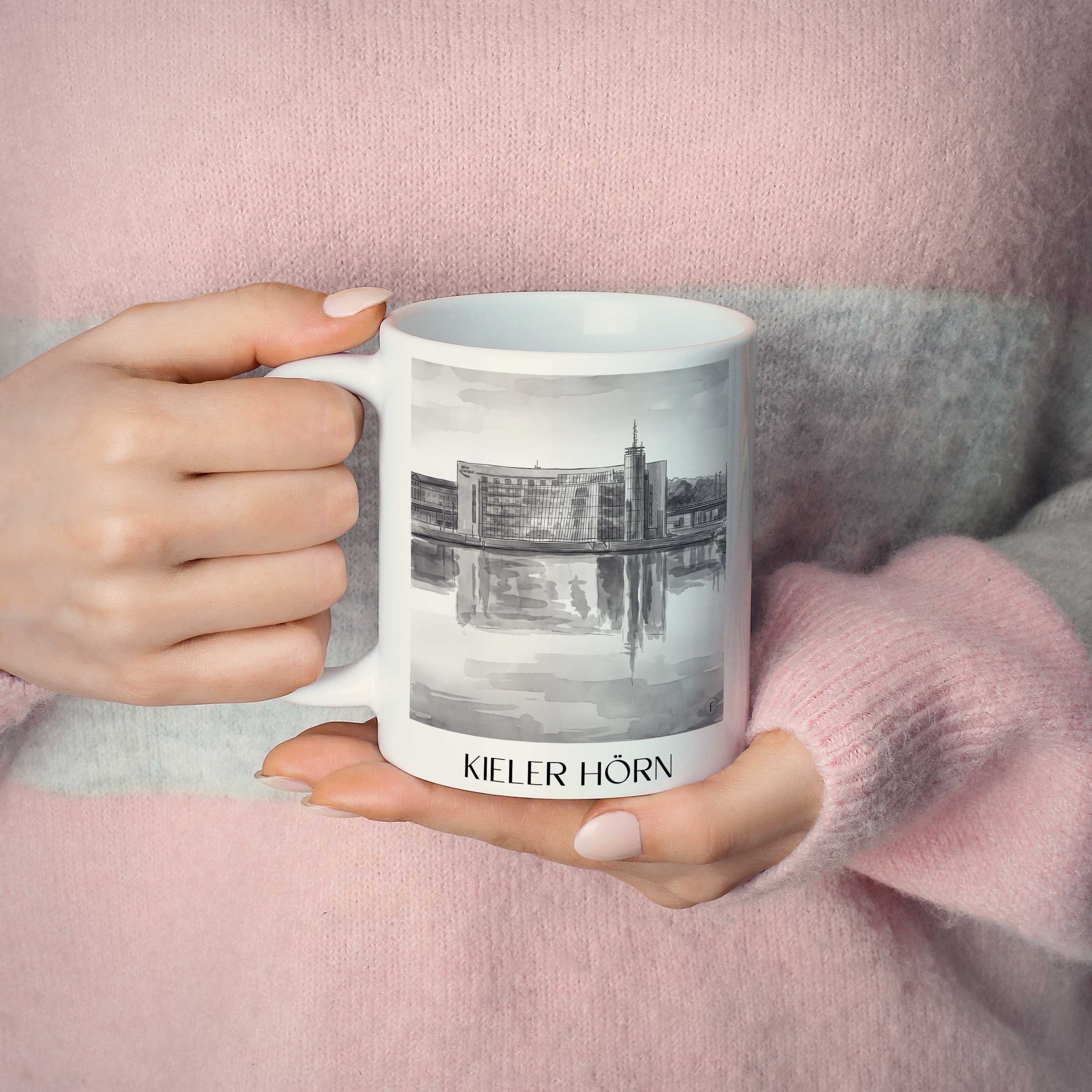kieler-hörn-schleswig-holstein-deutschland-kaffeebecher-aquarell-schwarz-weiss