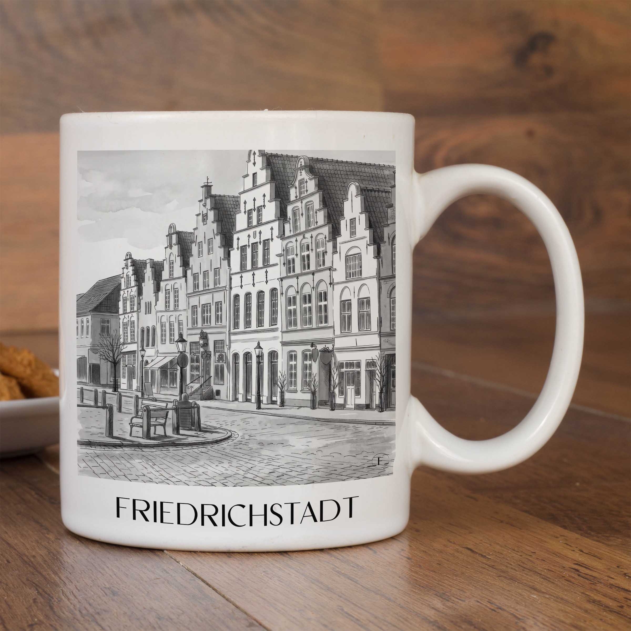 friedrichstadt-schleswig-deutschland-kaffeebecher-aquarell-schwarz-weiss