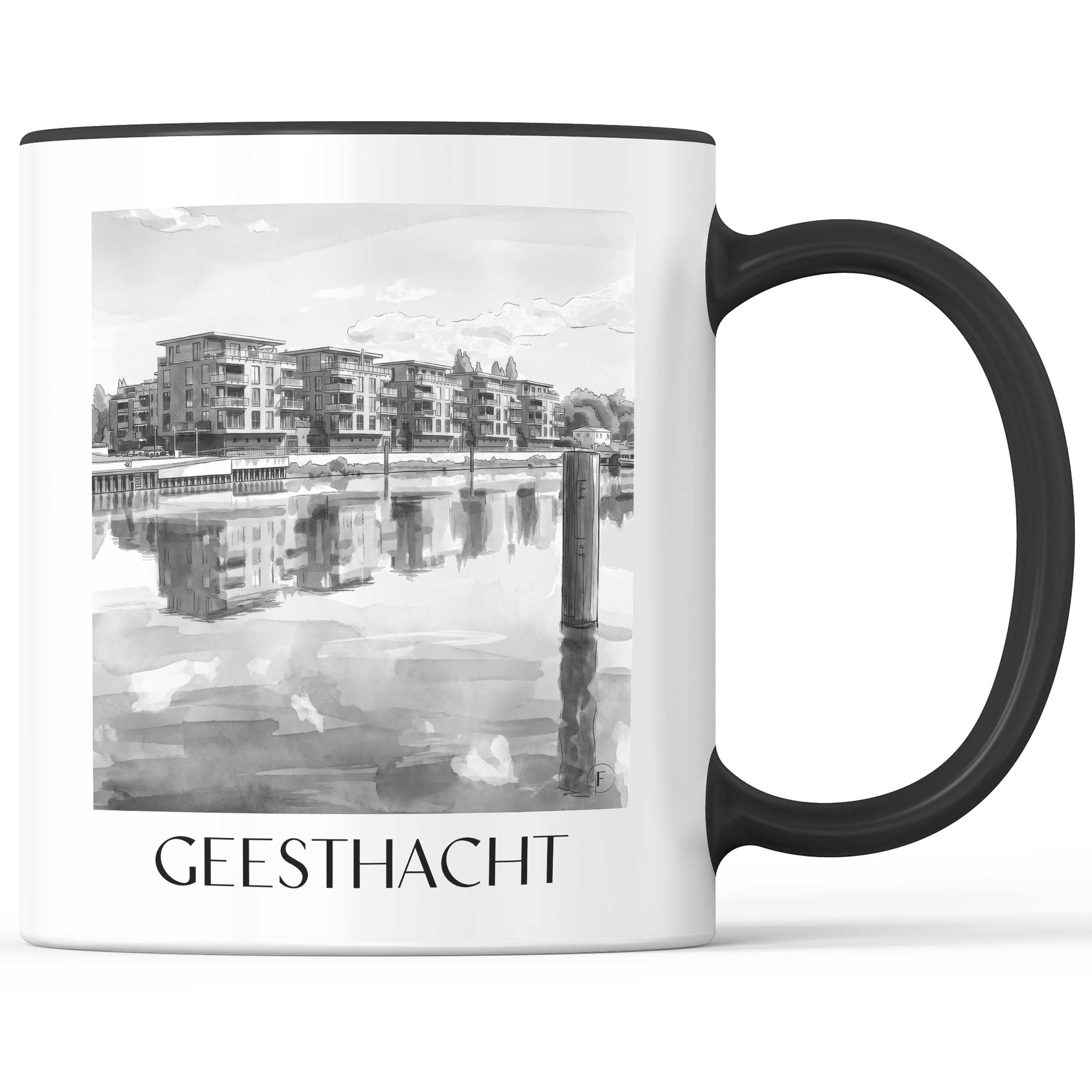 geesthacht-schleswig-holstein-deutschland-kaffeebecher-aquarell-schwarz-weiss