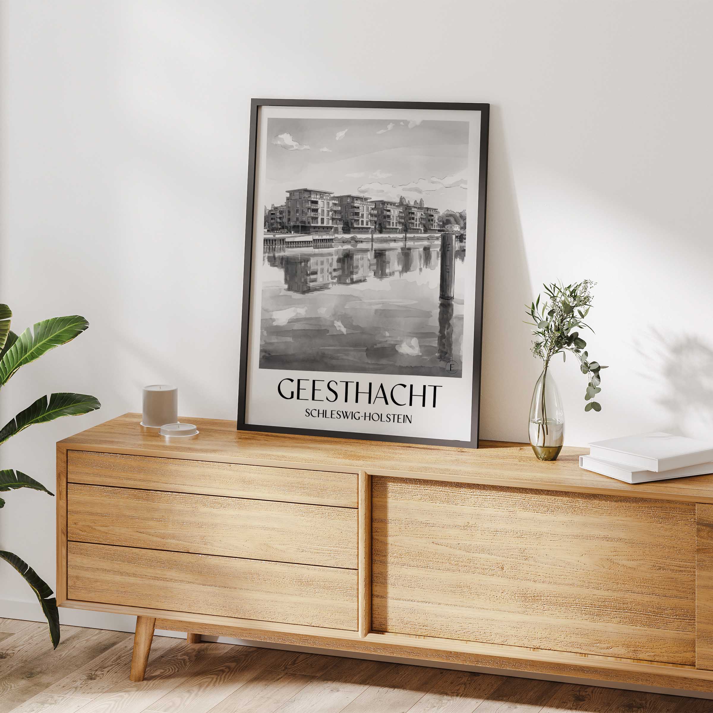 geesthacht-schleswig-holstein-deutschland-poster-aquarell-schwarz-weiss