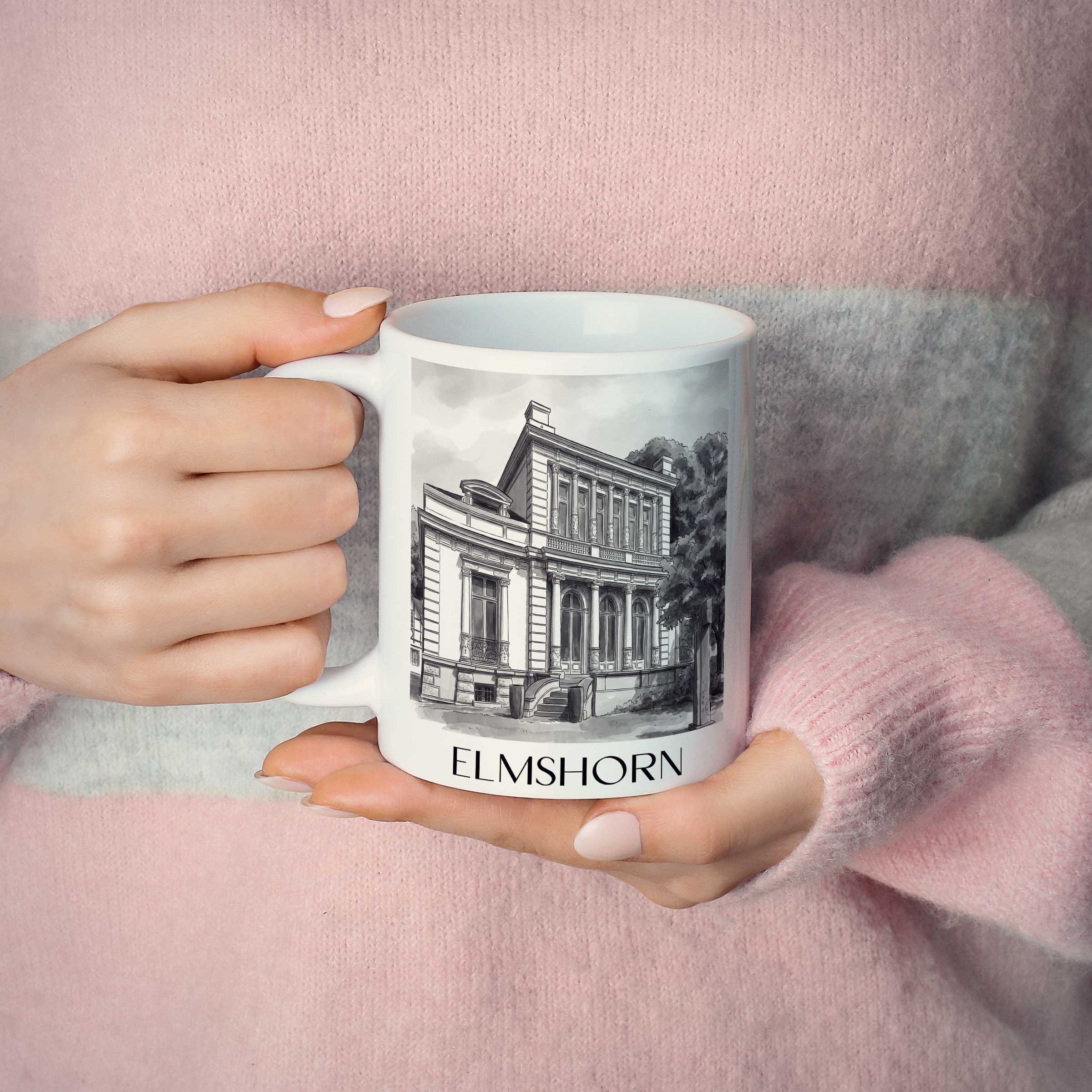 elmshorn-schleswig-holstein-deutschland-kaffeebecher-aquarell-schwarz-weiss