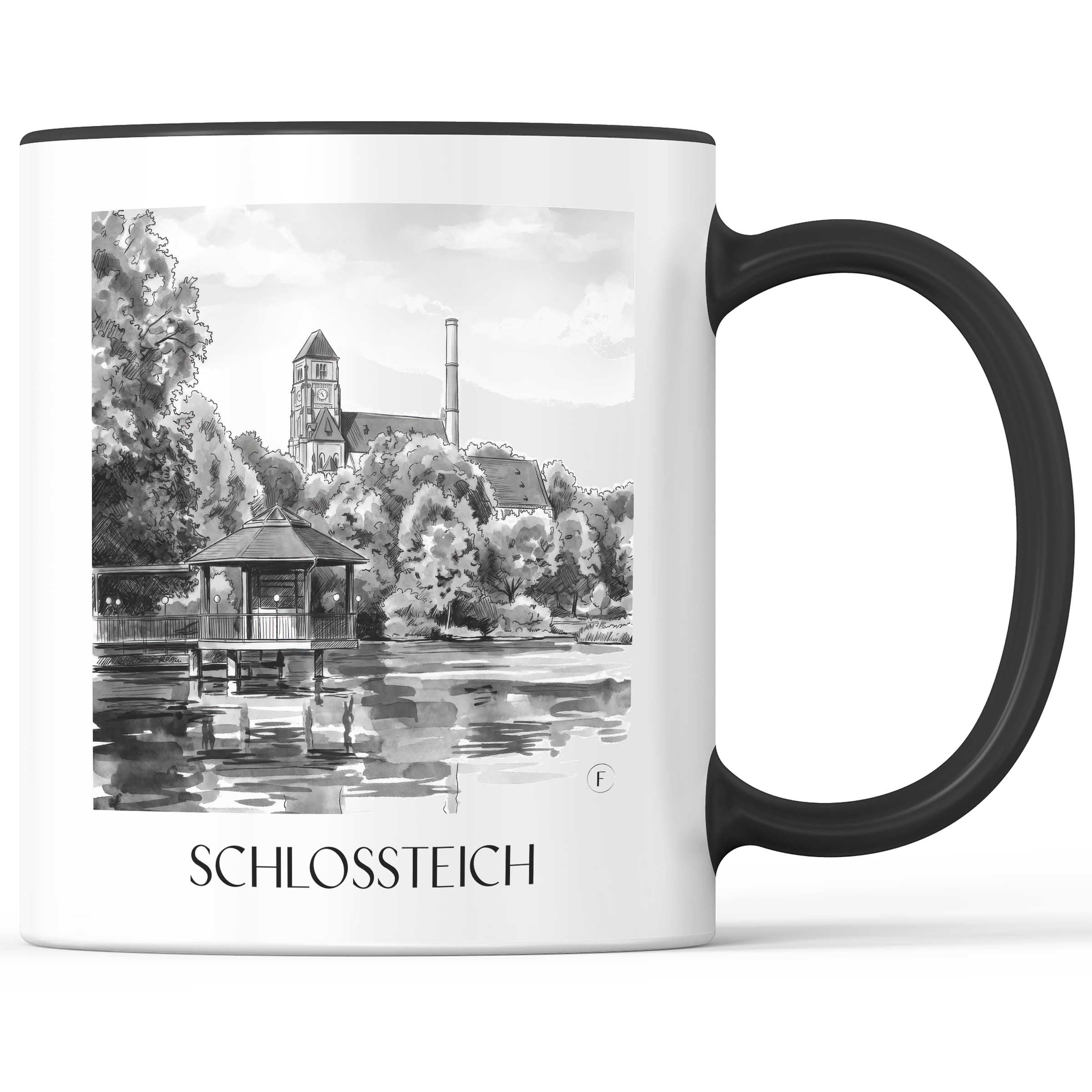 schlossteich-chemnitz-deutschland-kaffeebecher-aquarell-schwarz-weiss