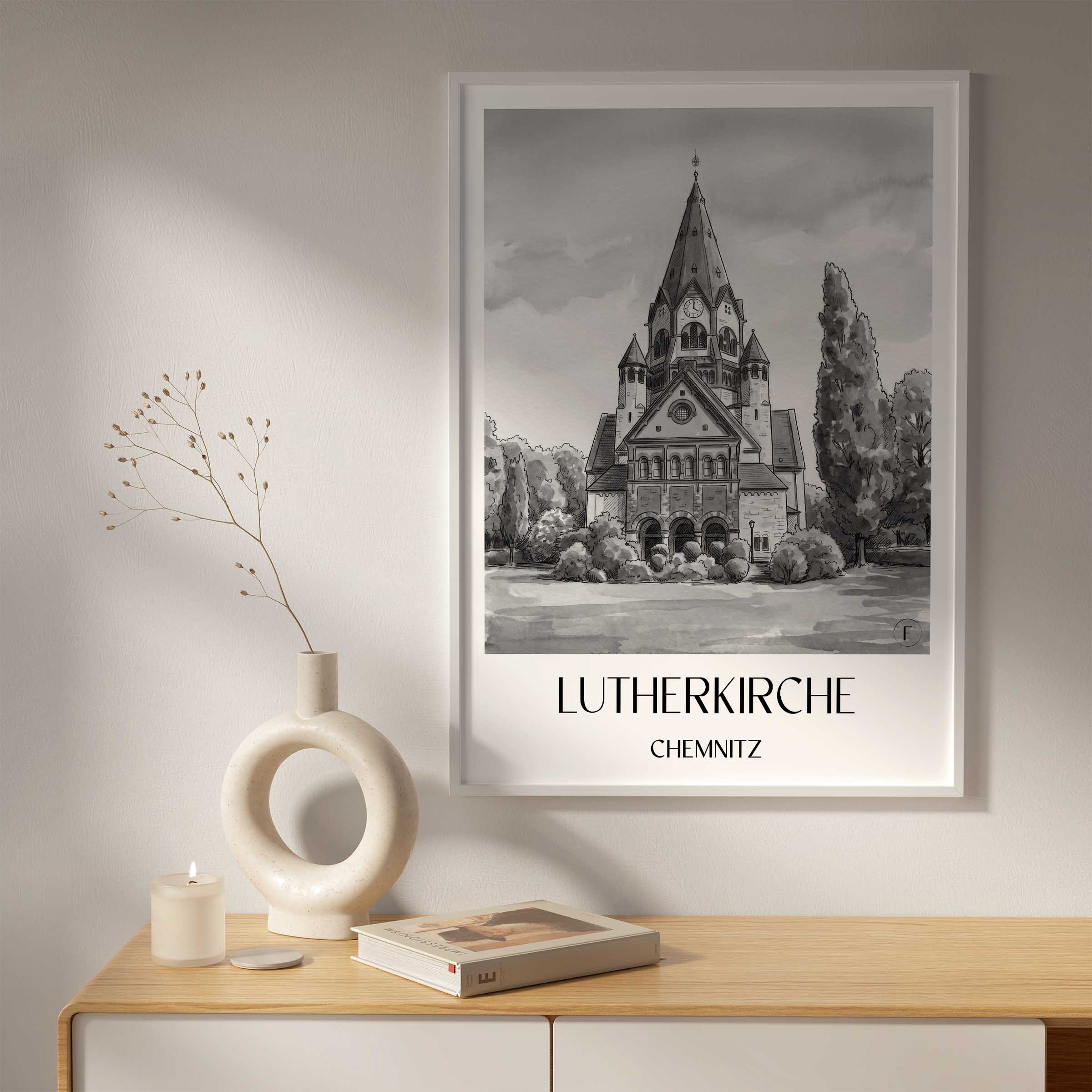 lutherkirche-chemnitz-deutschland-poster-aquarell-schwarz-weiss