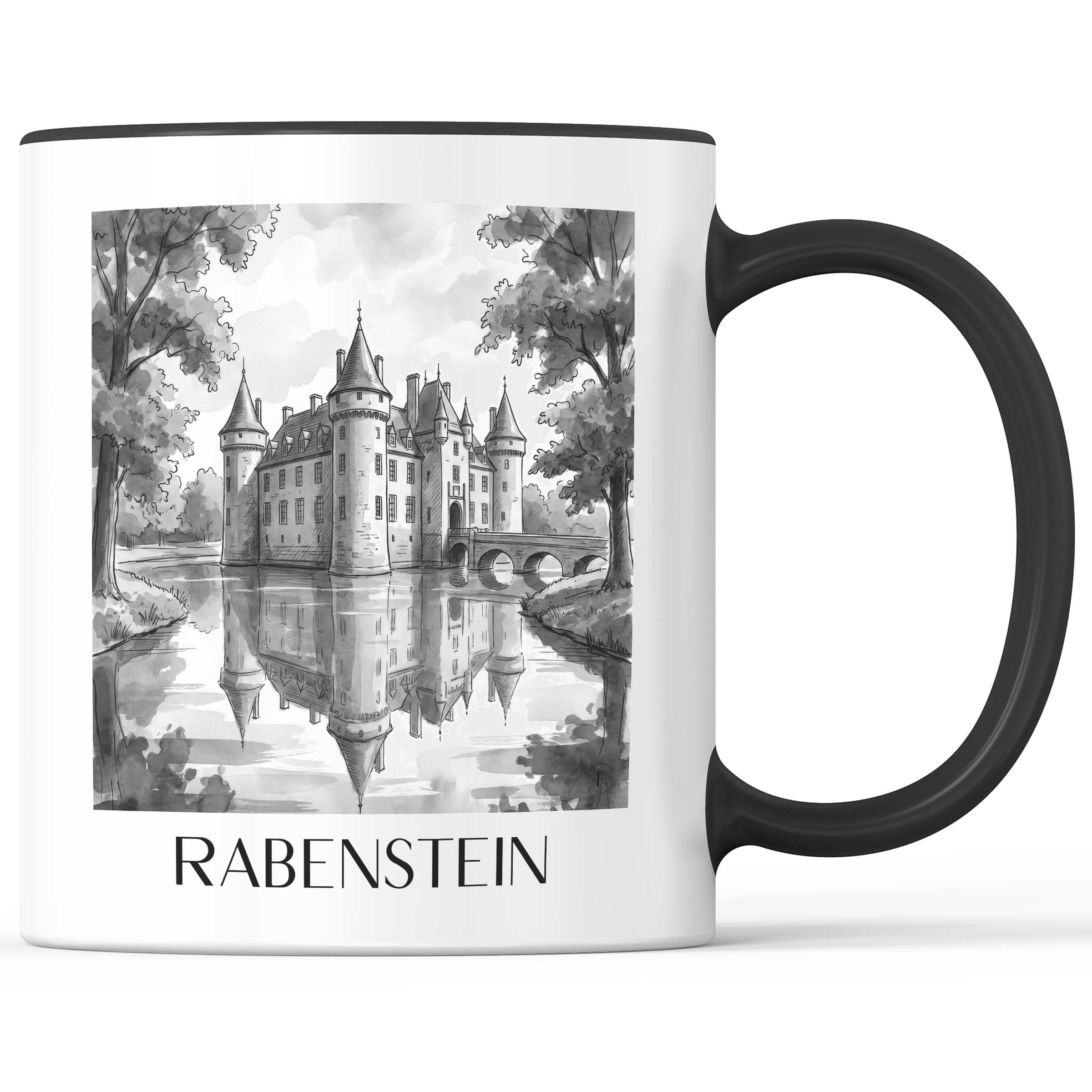 rabenstein-erzgebirge-deutschland-kaffeebecher-aquarell-schwarz-weiss