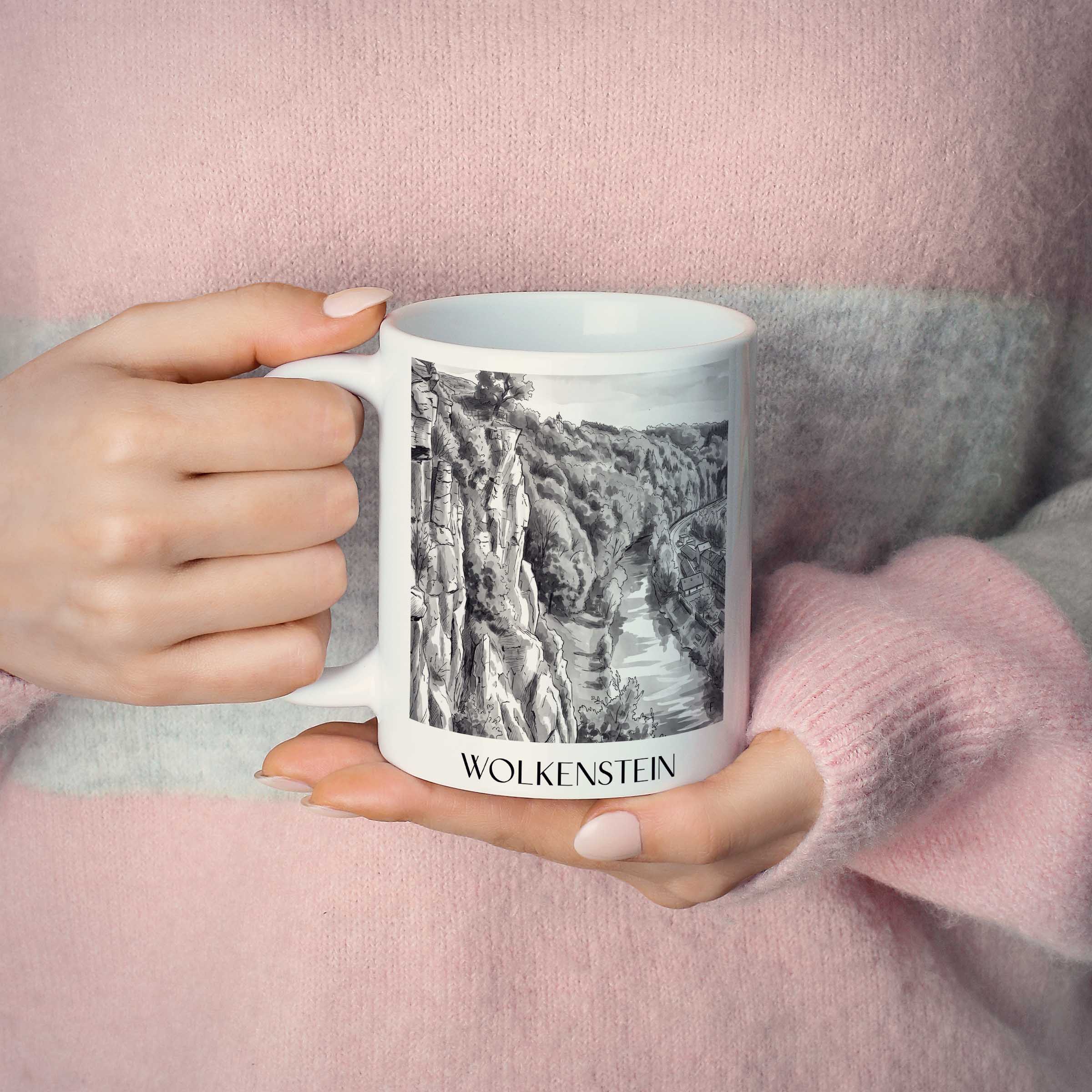 wolkenstein-erzgebirge-deutschland-kaffeebecher-aquarell-schwarz-weiss