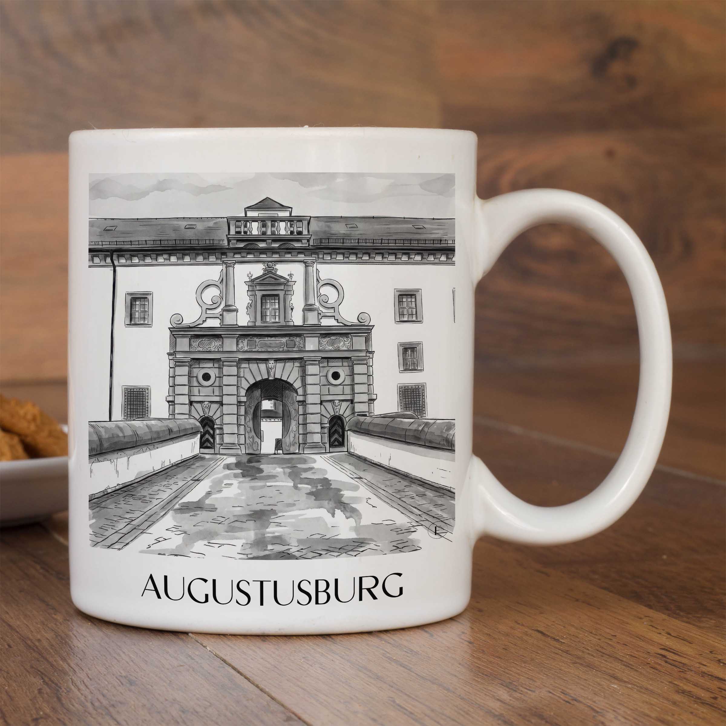 augustusburg-erzgebirge-deutschland-kaffeebecher-aquarell-schwarz-weiss