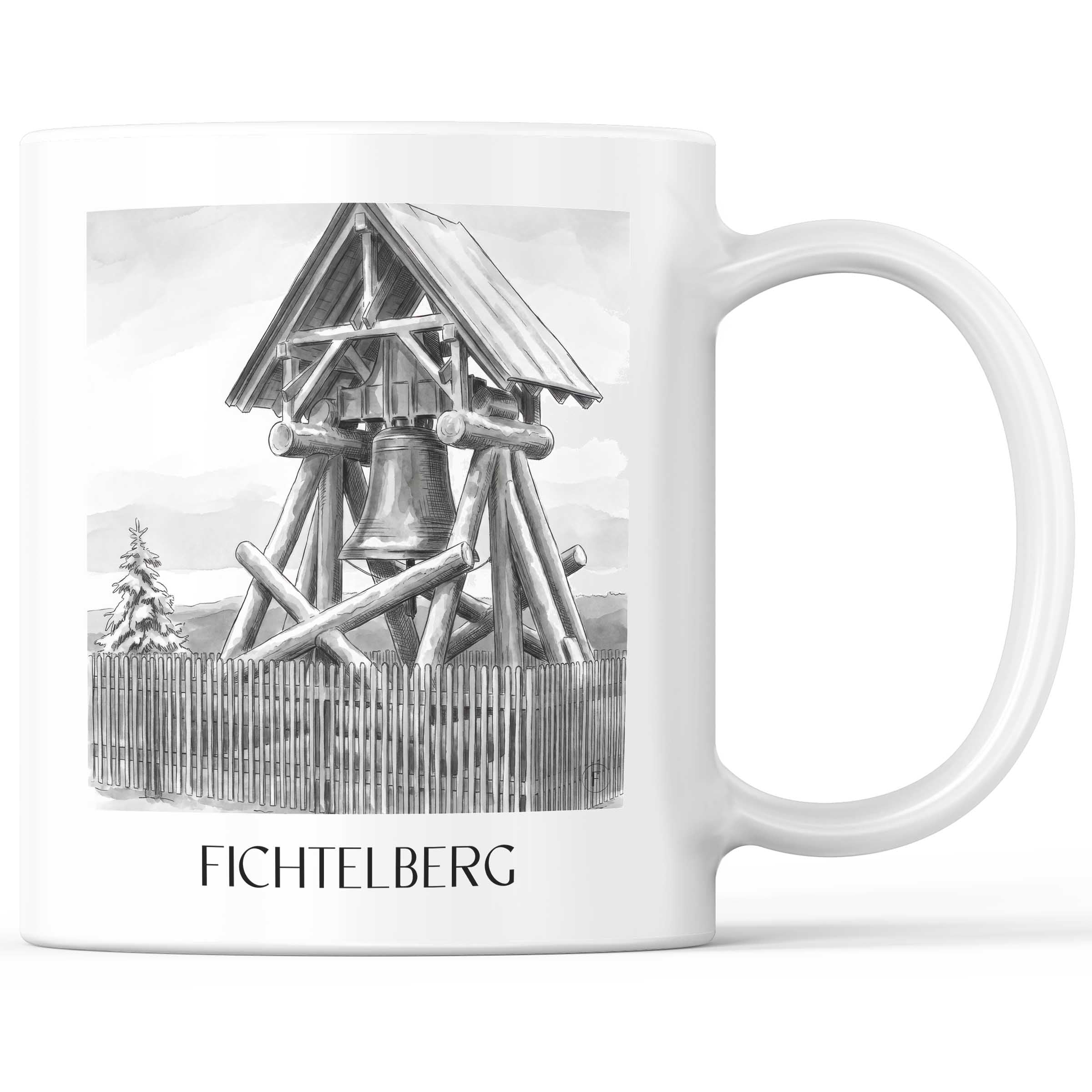 fichtelberg-erzgebirge-deutschland-kaffeebecher-aquarell-schwarz-weiss