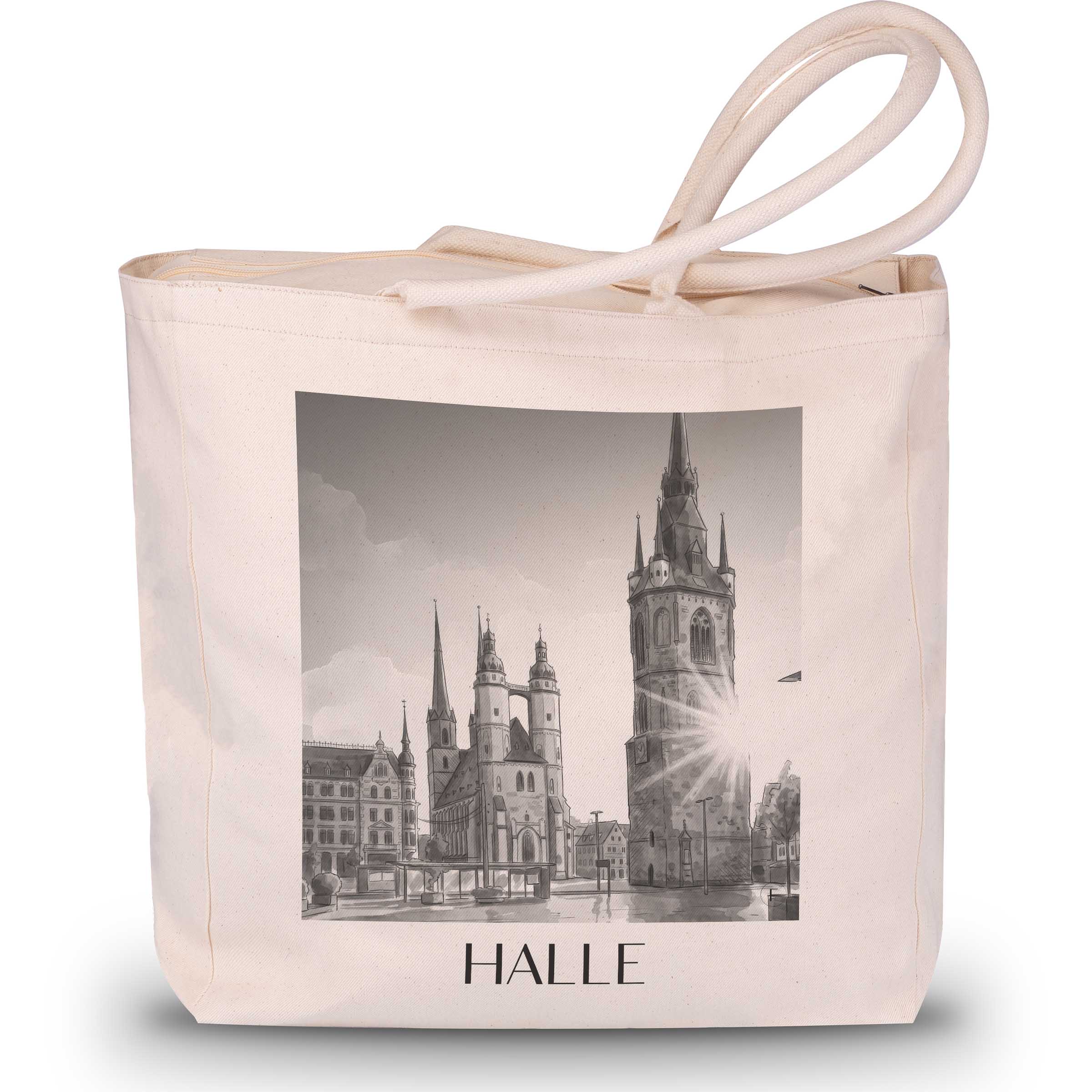 halle-sachsen-anhalt-deutschland-einkaufstasche-aquarell-schwarz-weiss