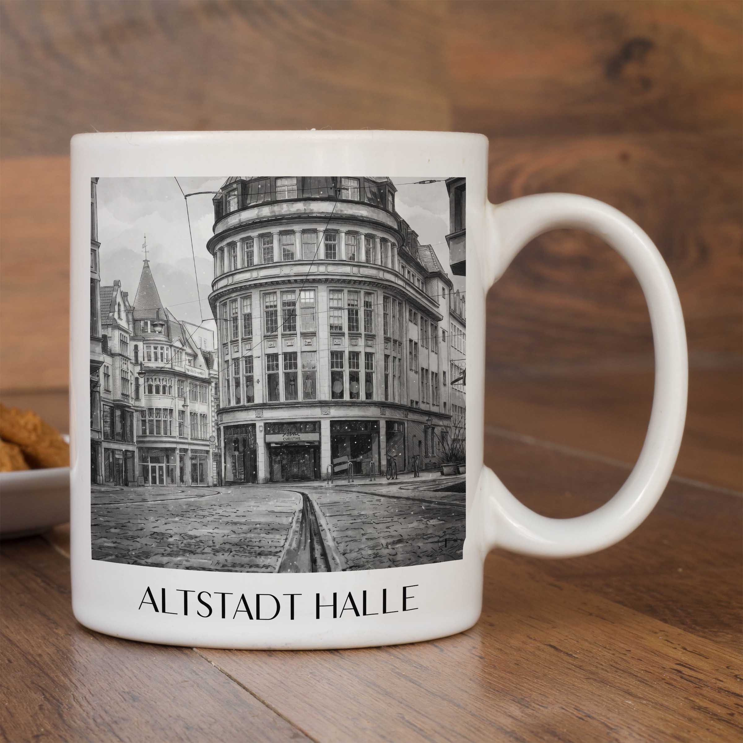 altstadt-halle-deutschland-kaffeebecher-aquarell-schwarz-weiss