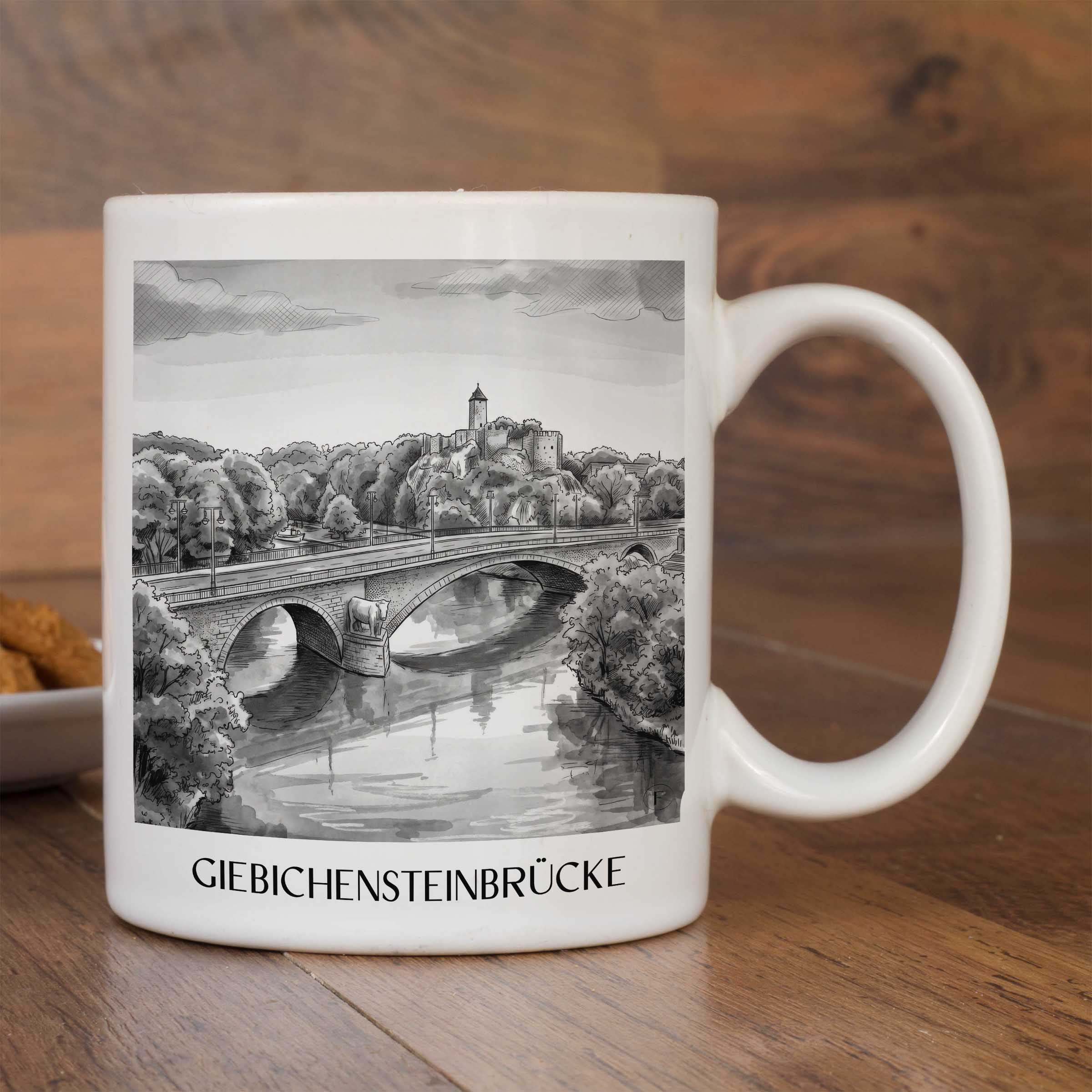 giebichensteinbrücke-halle-deutschland-kaffeebecher-aquarell-schwarz-weiss