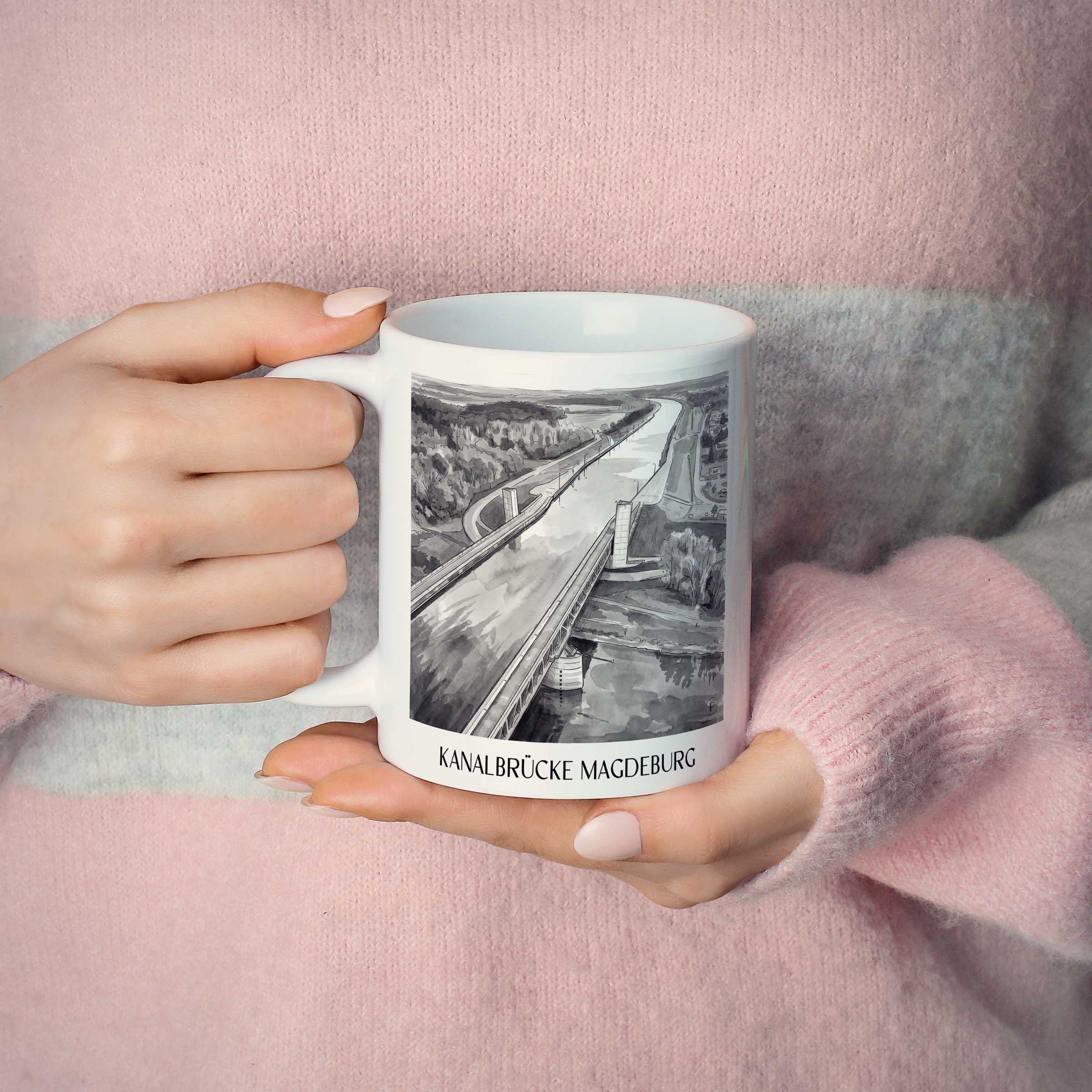 kanalbrücke-magdeburg-sachsen-anhalt-deutschland-kaffeebecher-aquarell-schwarz-weiss