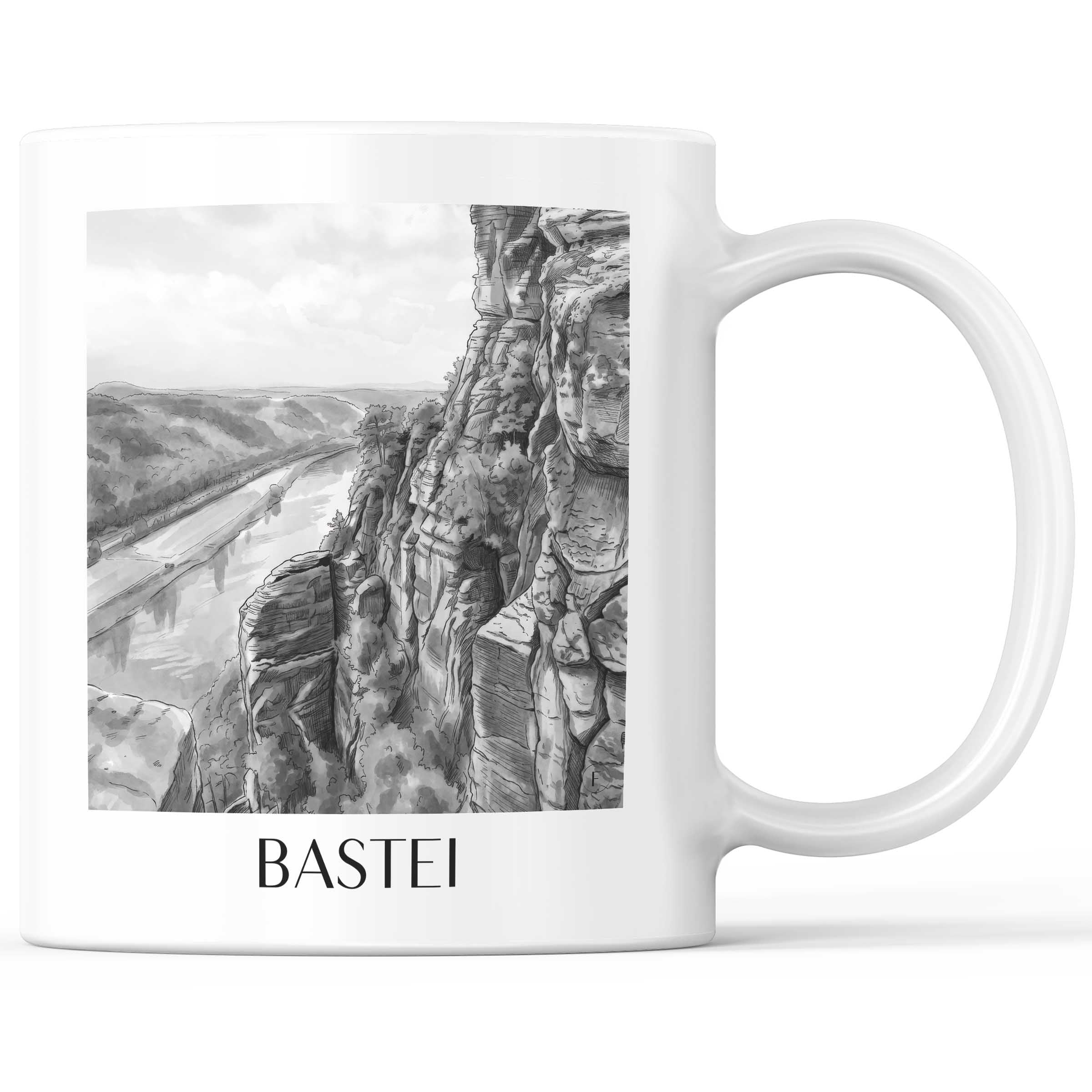 bastei-sächsische-schweiz-deutschland-kaffeebecher-aquarell-schwarz-weiss