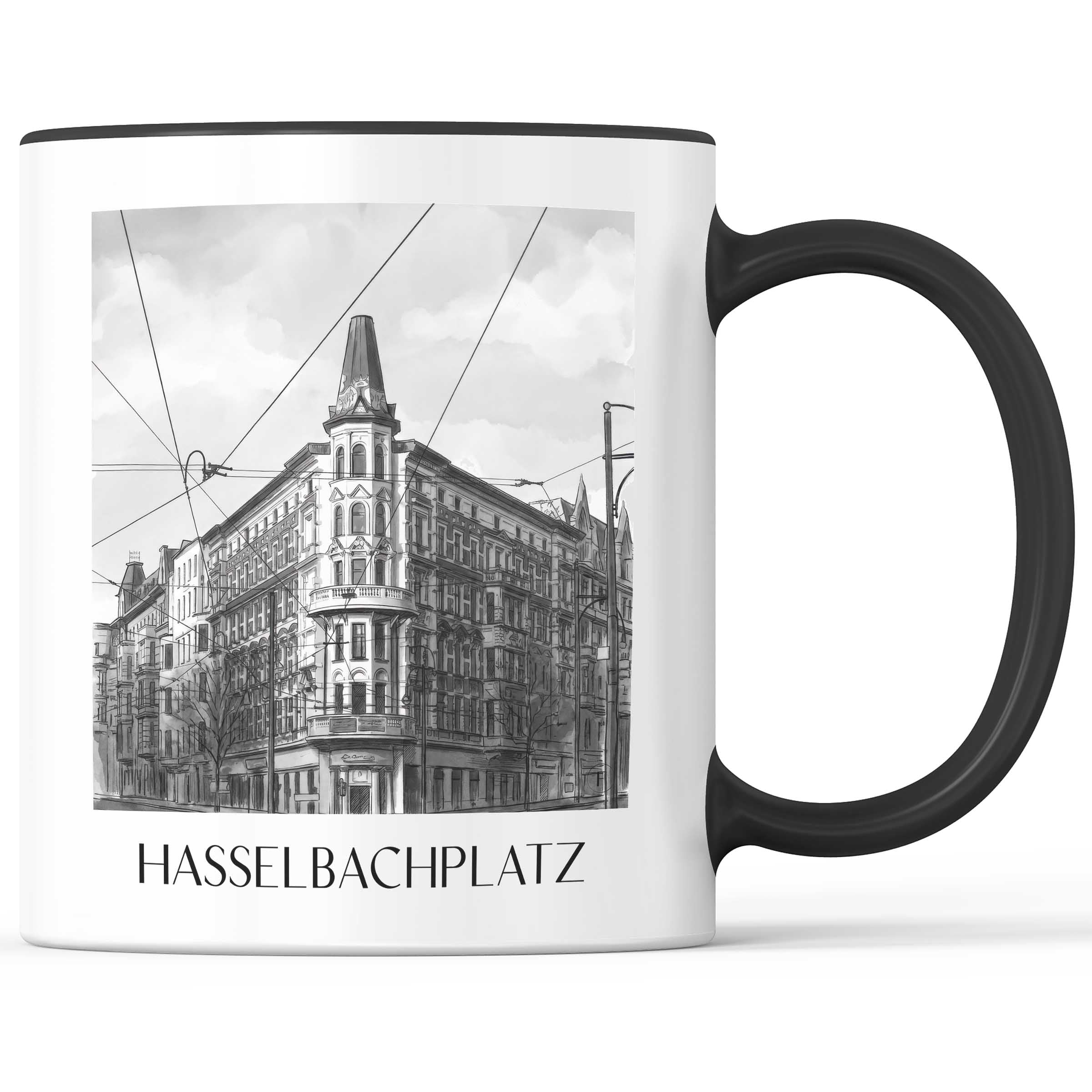 hasselbachplatz-magdeburg-deutschland-kaffeebecher-aquarell-schwarz-weiss