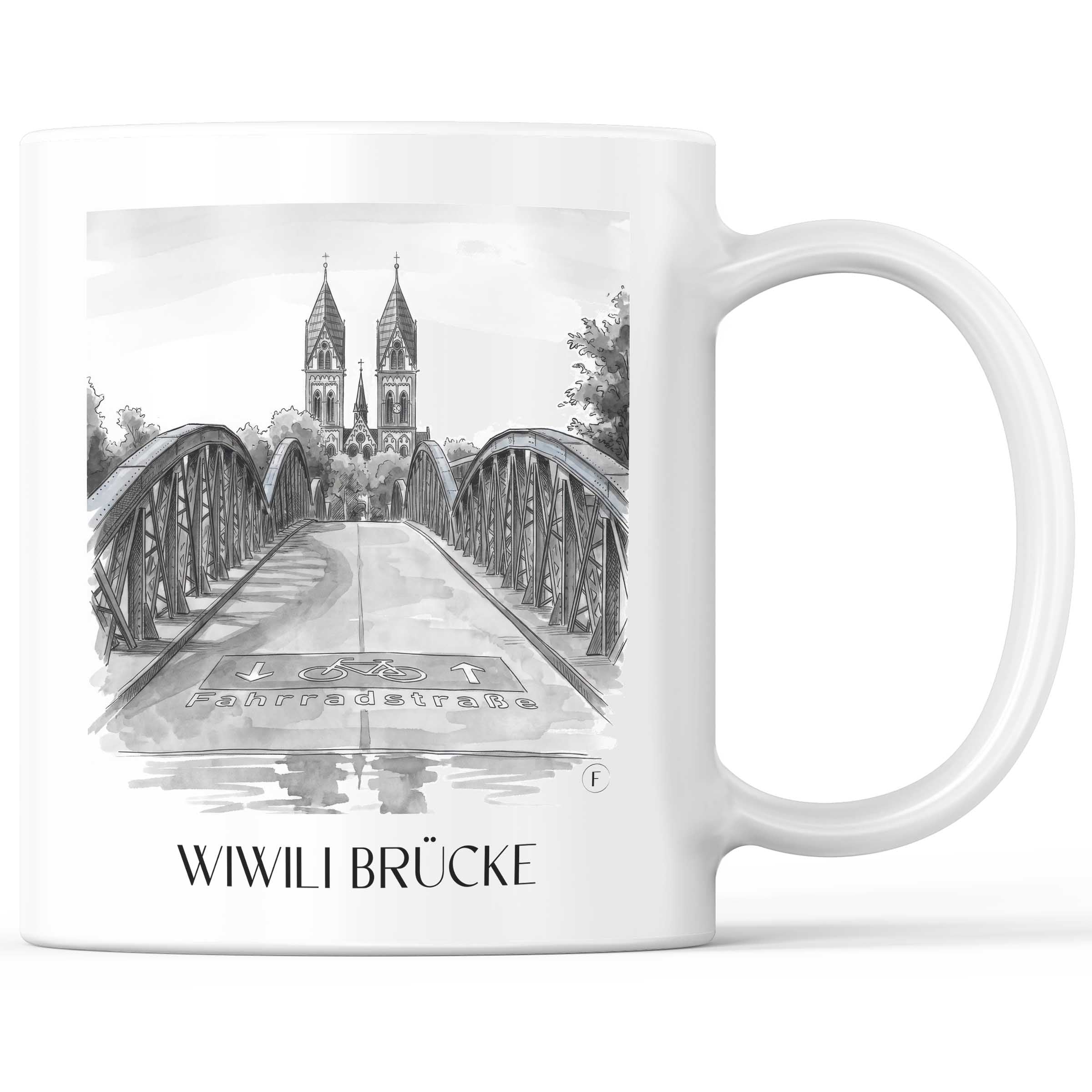 wiwili-brücke-freiburg-deutschland-kaffeebecher-aquarell-schwarz-weiss