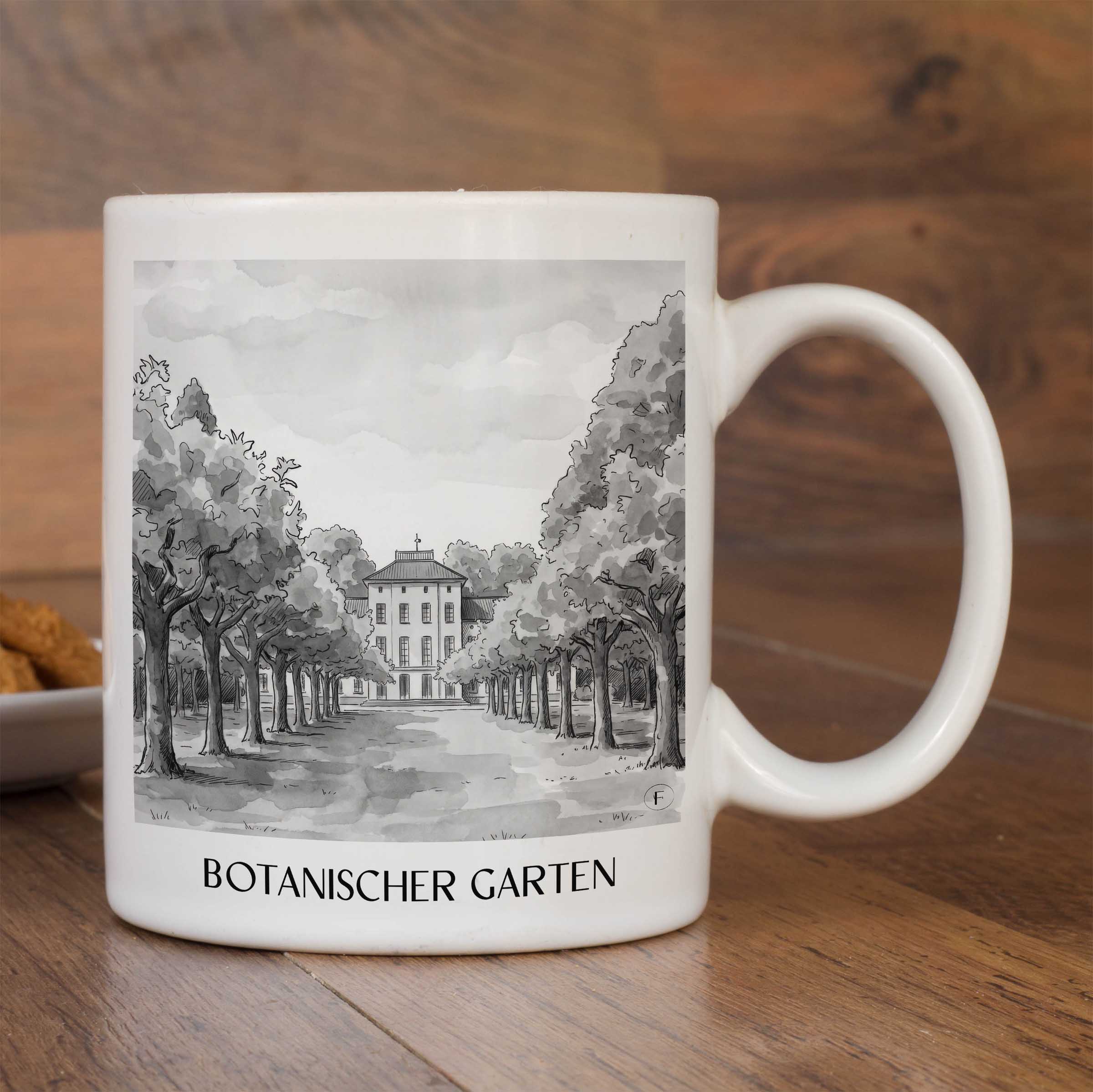 botanischer-garten-krefeld-deutschland-kaffeebecher-aquarell-schwarz-weiss