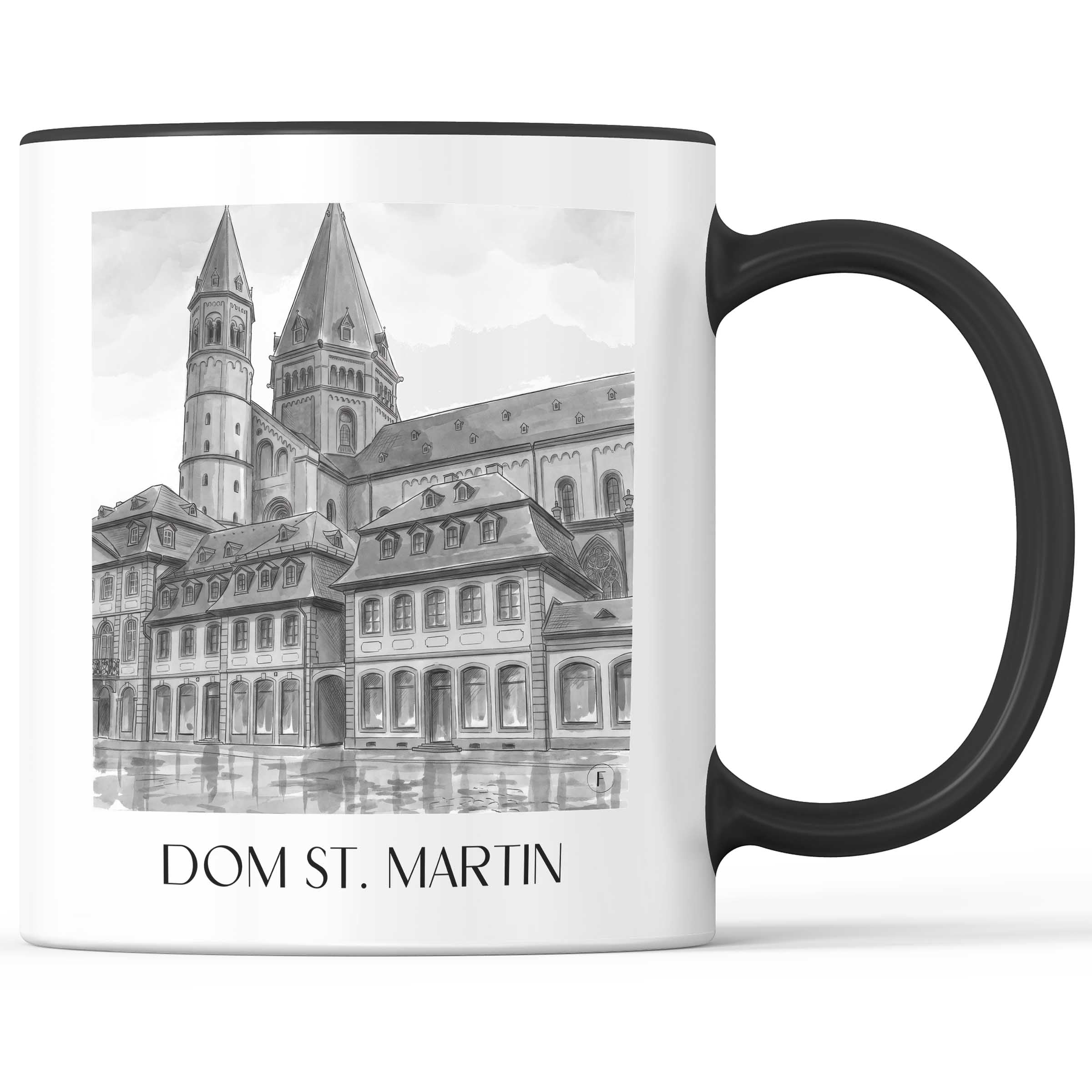 dom-st.-martin-mainz-deutschland-kaffeebecher-aquarell-schwarz-weiss
