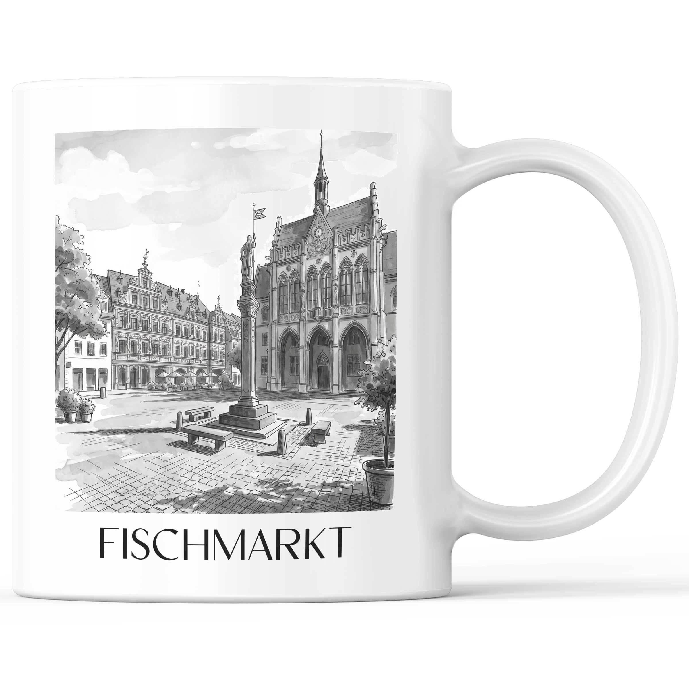fischmarkt-erfurt-deutschland-kaffeebecher-aquarell-schwarz-weiss
