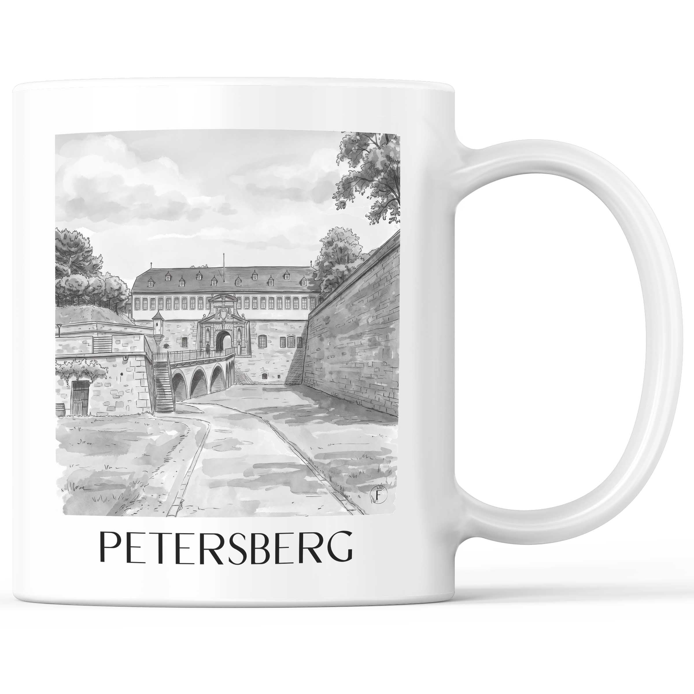 petersberg-erfurt-deutschland-kaffeebecher-aquarell-schwarz-weiss
