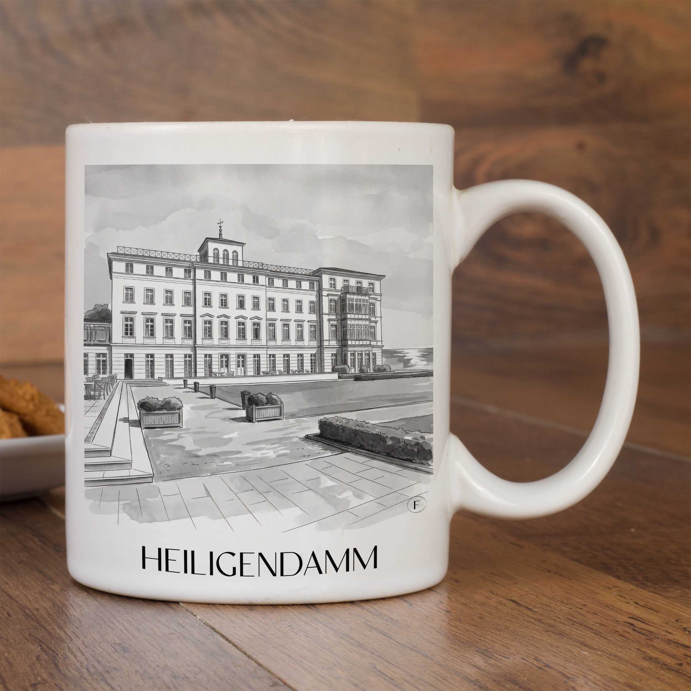 heiligendamm-mecklenburg-deutschland-kaffeebecher-aquarell-schwarz-weiss