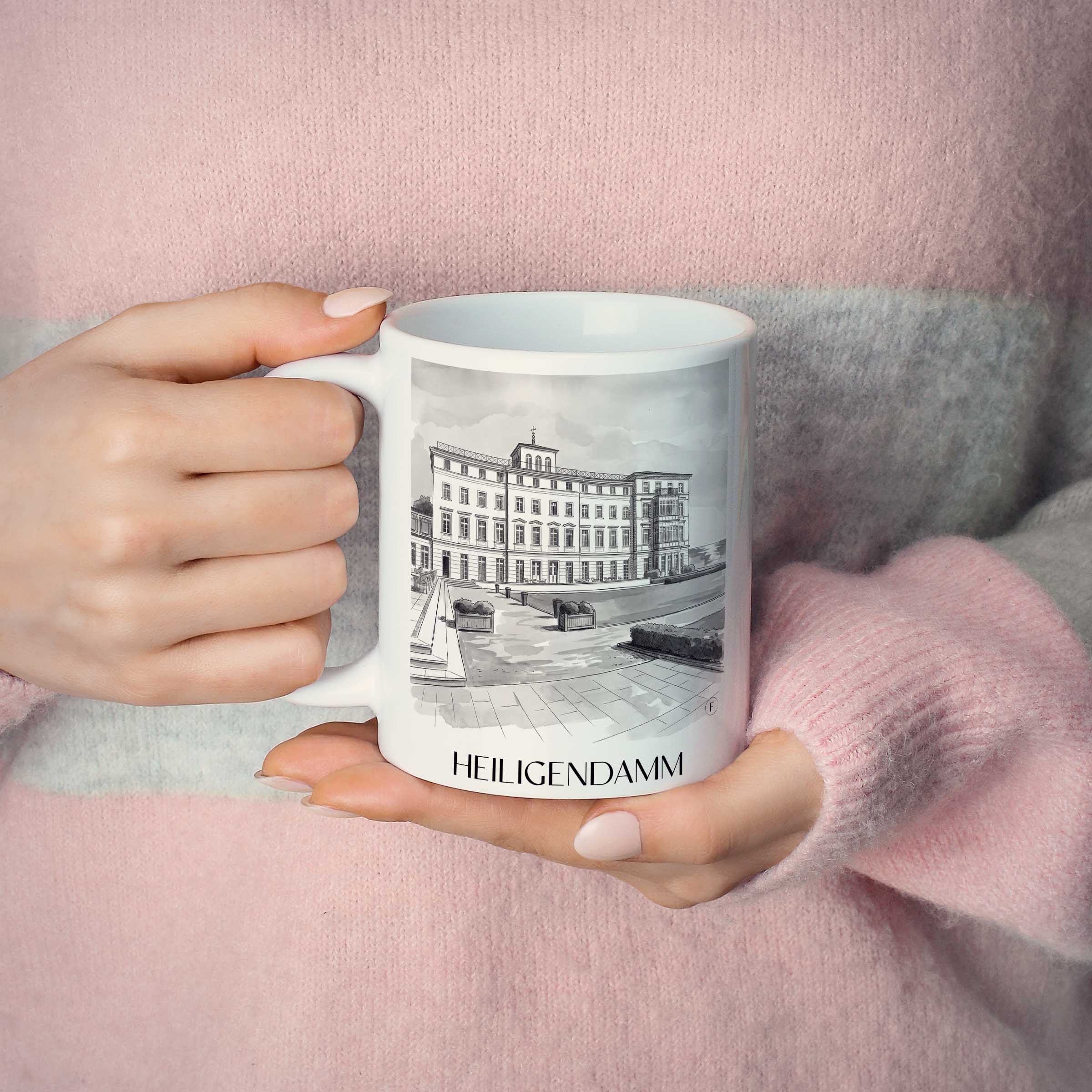 heiligendamm-mecklenburg-deutschland-kaffeebecher-aquarell-schwarz-weiss